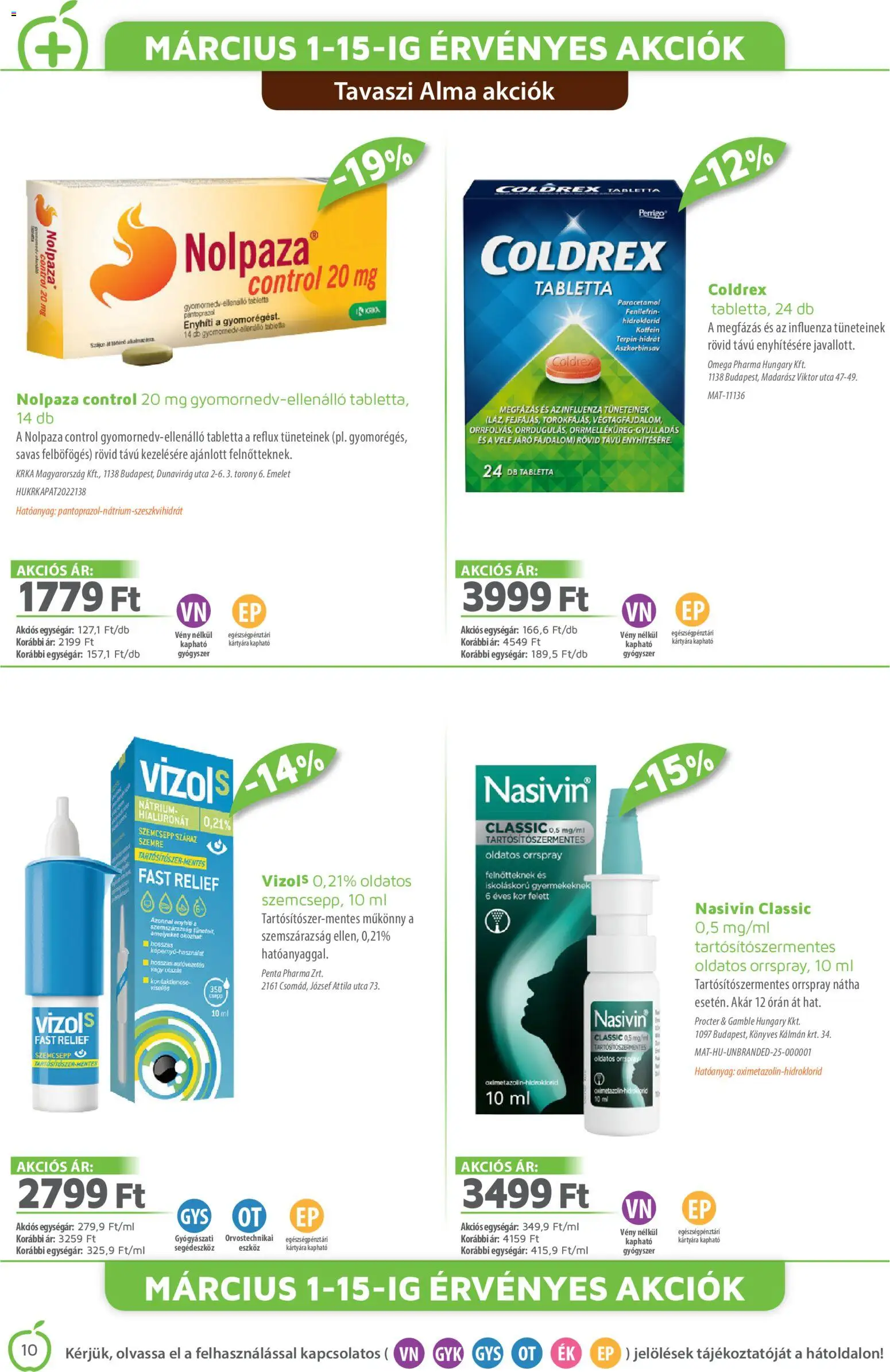 Alma Gyógyszertárak akciós ujság - amely érvényes a következő dátumtól: 01.03.2026 | Oldal: 10 | Termékek: Alma