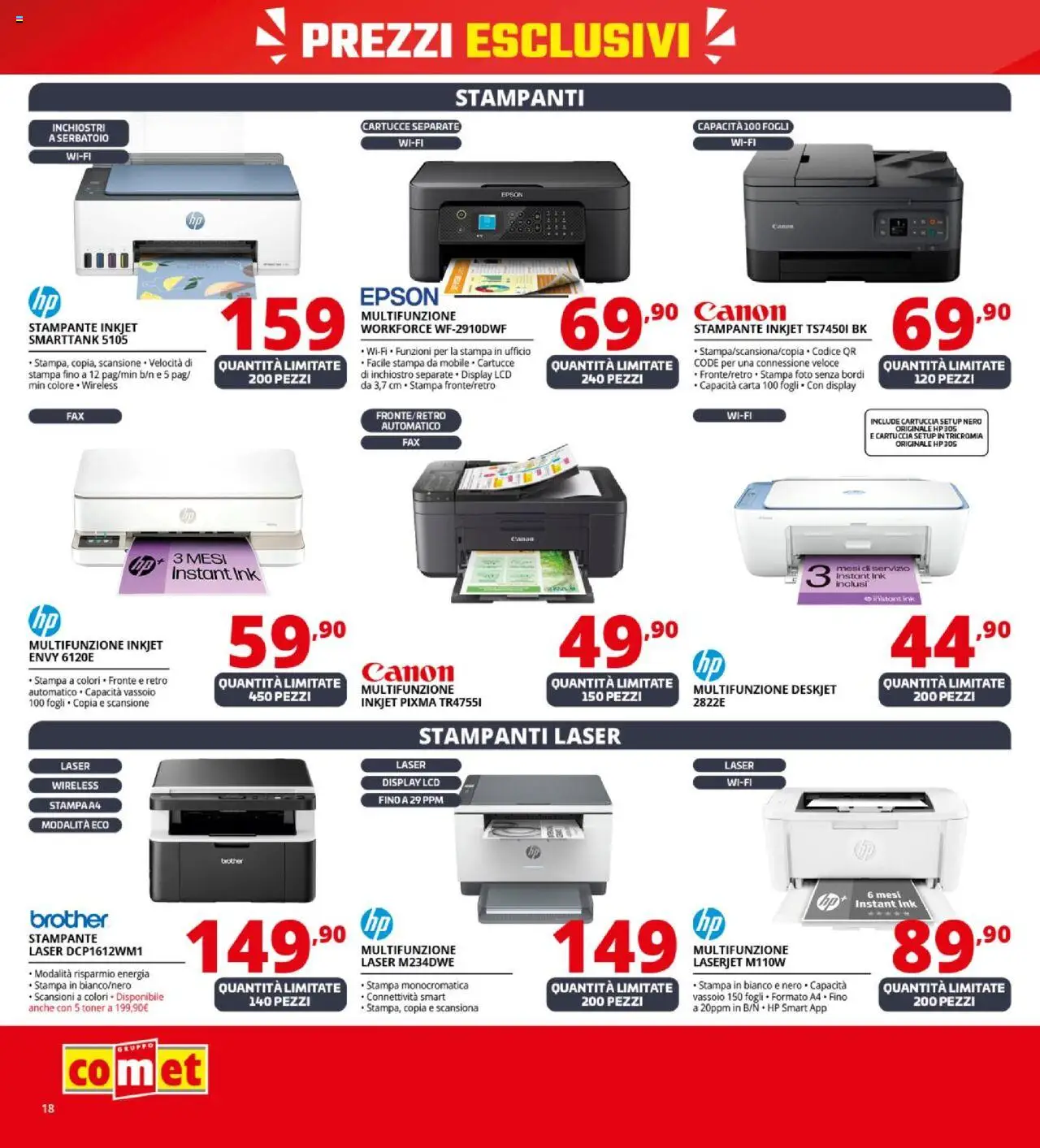Volantino Comet del 09.10.2025 | Pagina: 18 | Prodotti: Stampante, Toner, Stampa, Vassoio