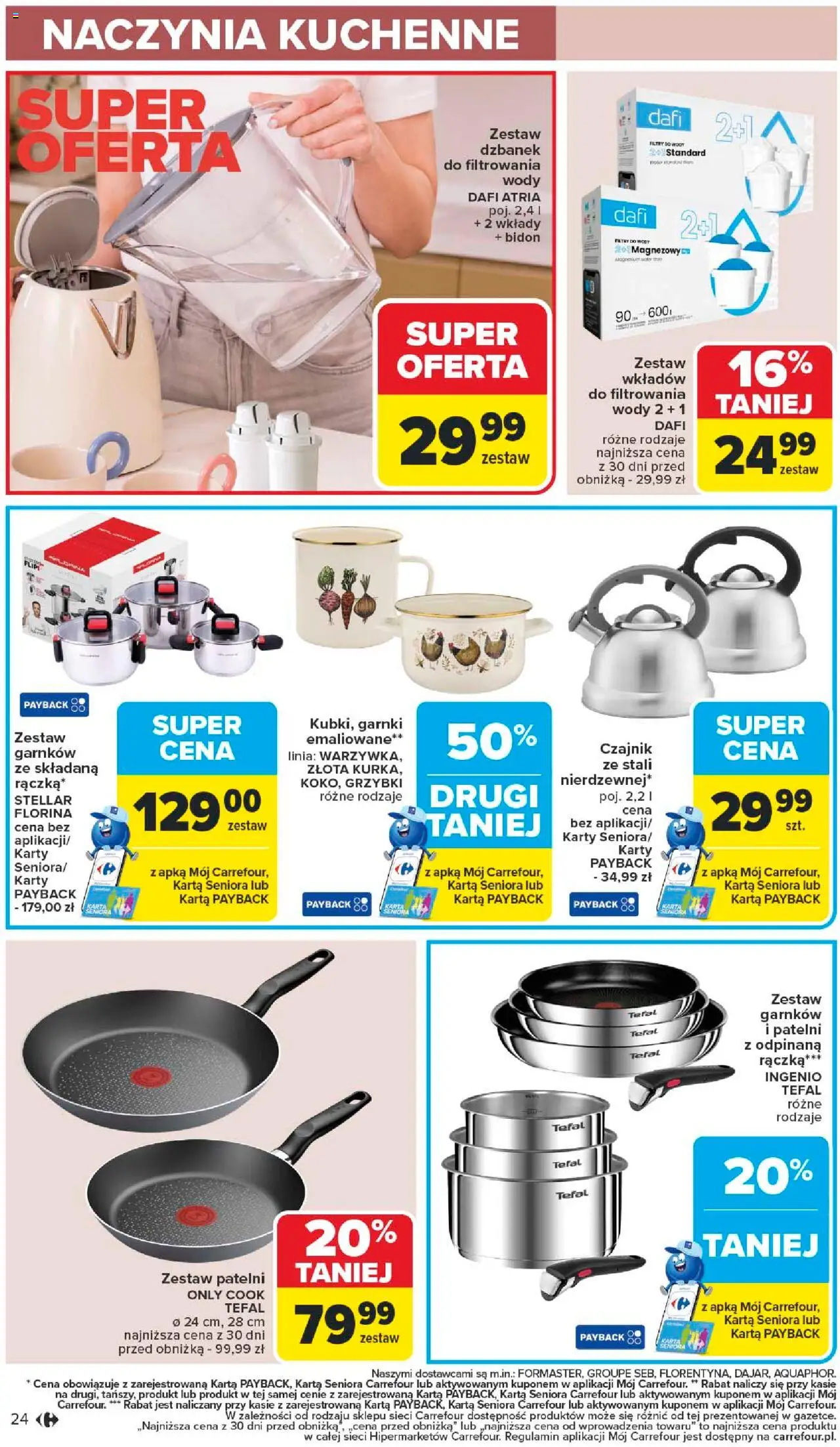 Carrefour Gazetka - Łap okazje od 09.10.2025 | Strona: 24 | Produkty: Dzbanek, Czajnik, Garnki, Tefal