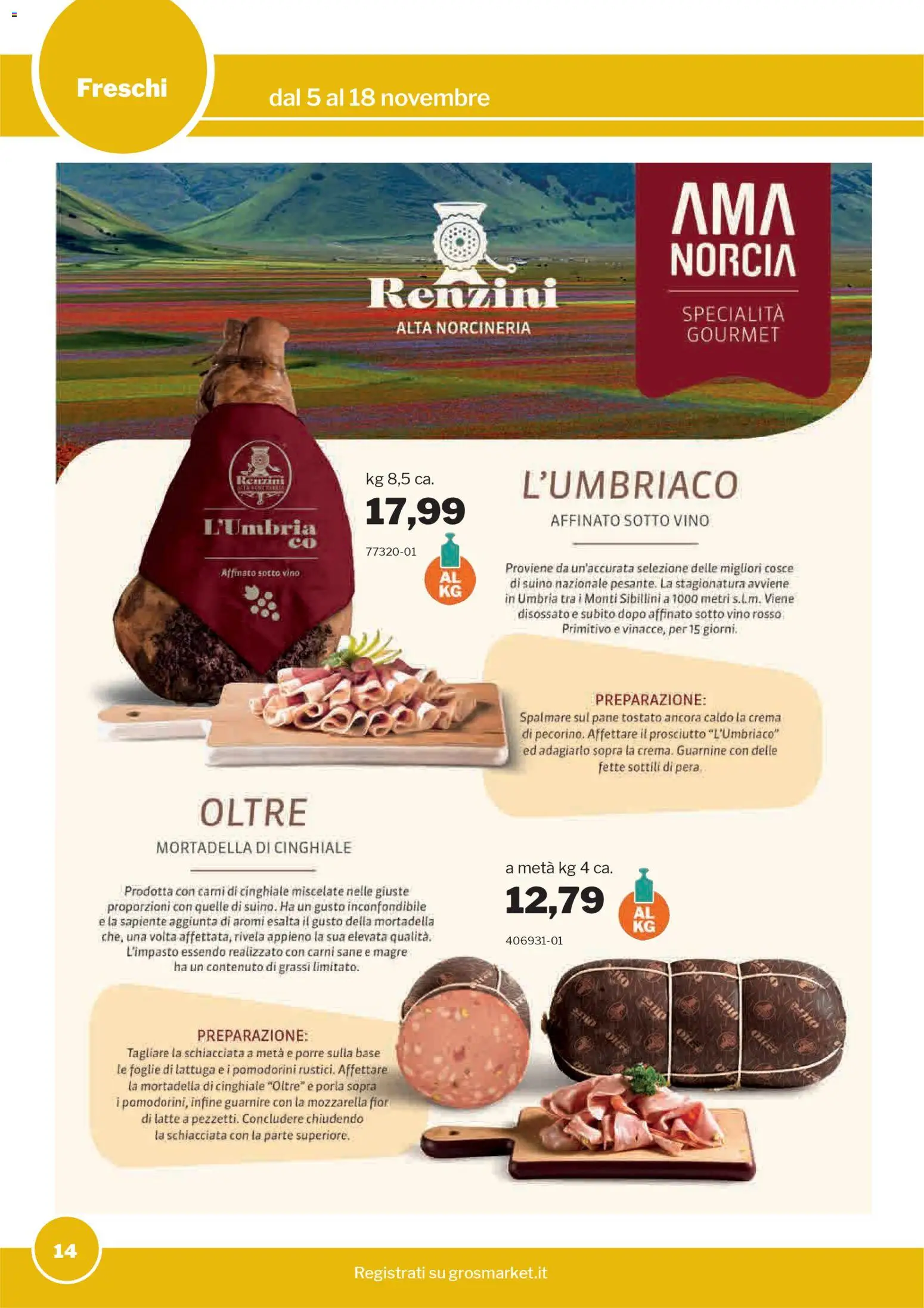 Volantino Sogegross del 05.11.2025 | Pagina: 14 | Prodotti: Crema, Mozzarella, Vino, Lattuga