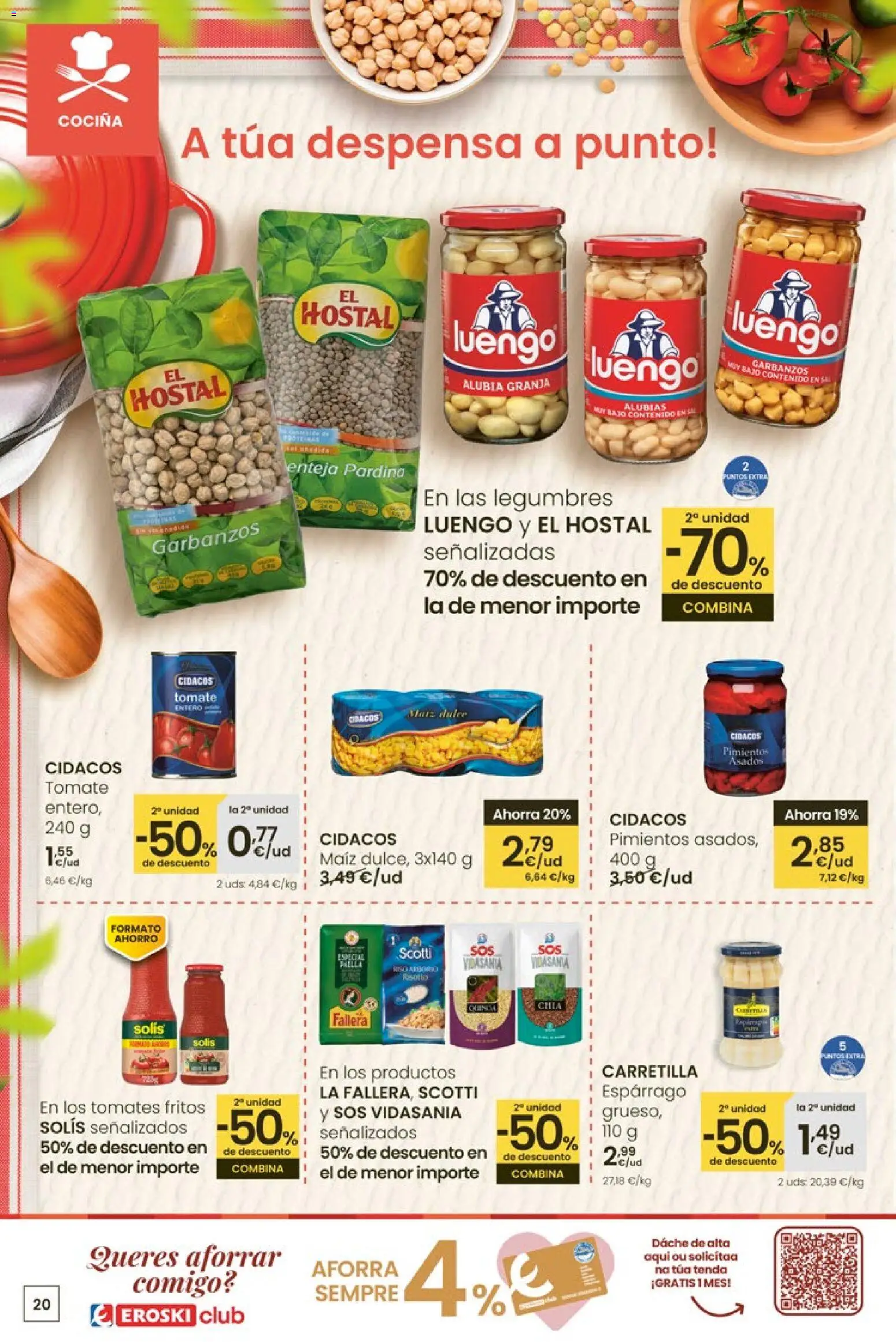 Eroski Quieres ahorrar conmigo │ válido desde el 16.04.2026 | Página: 20 | Productos: Tomates, Cocina