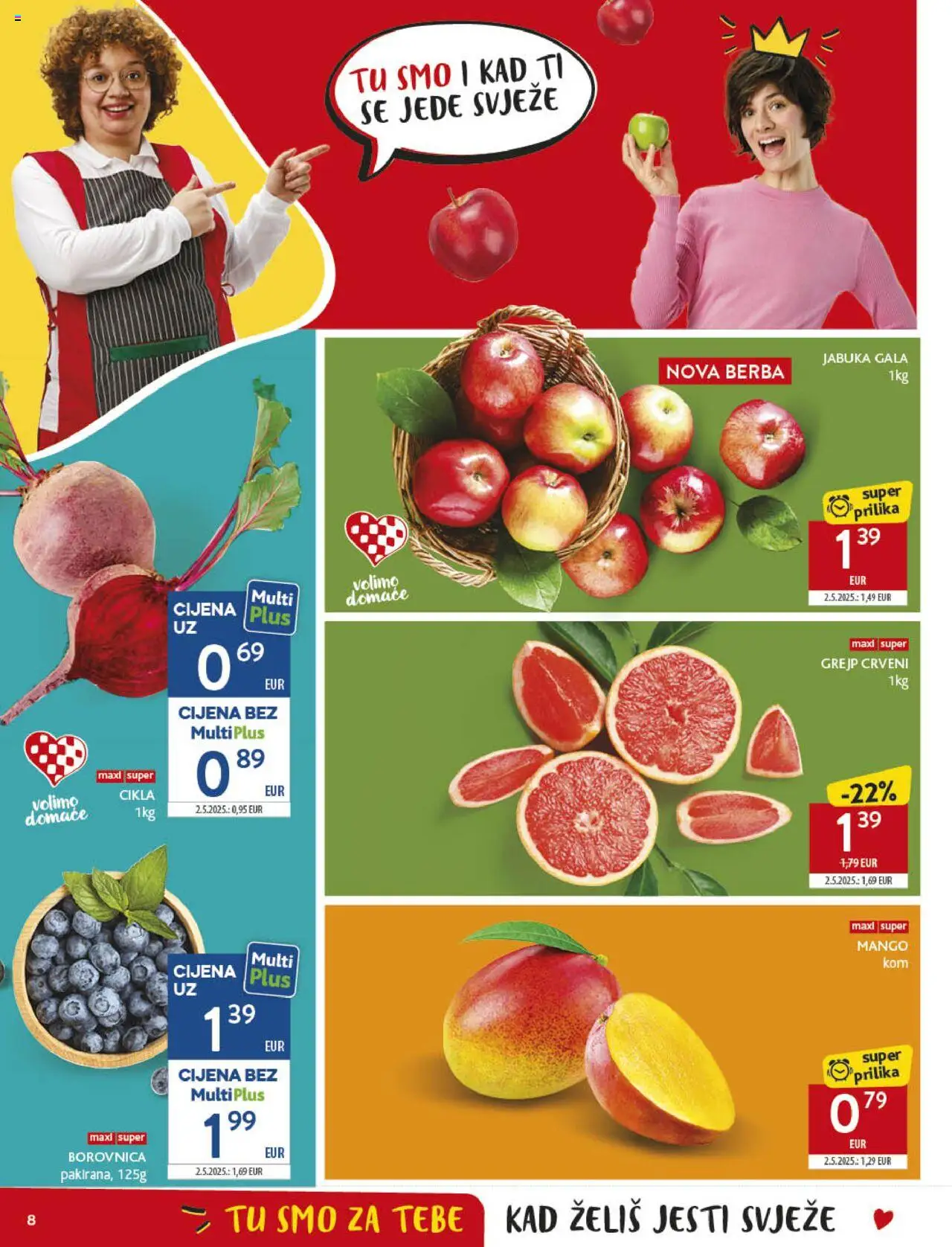 Konzum katalog | vrijedi od 10.09.2025 | Stranica: 8 | Proizvodi: Grejp, Mango, Borovnica, Jabuka