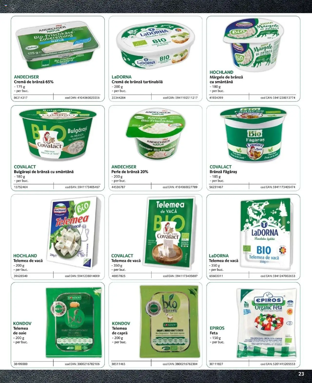 Noul catalog Selgros – valabil de la 09.02.2024 | Pagină: 23 | Produse: Brânză, Cremă, Cremă de brânză, Smântână