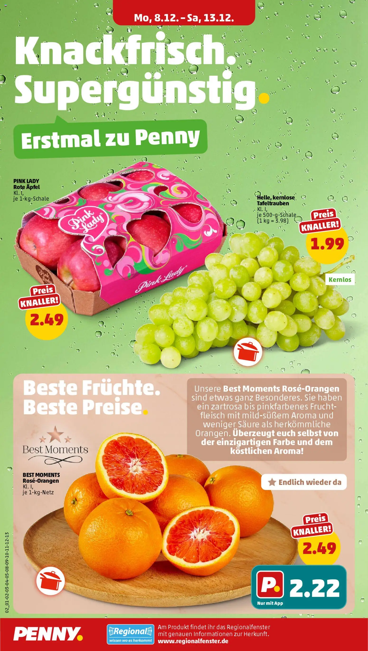 Penny Prospekt 	 – gültig ab 08.12.2025 | Seite: 4 | Produkte: Äpfel, Fleisch