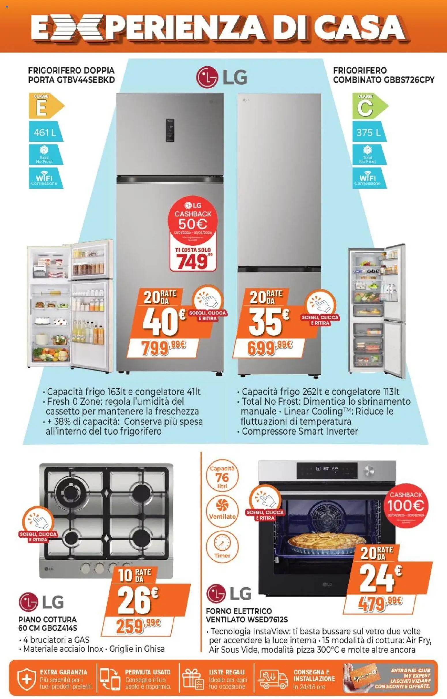 Volantino Expert del 09.04.2026 | Pagina: 23 | Prodotti: Pizza, Piano cottura, Frigorifero, Forno elettrico
