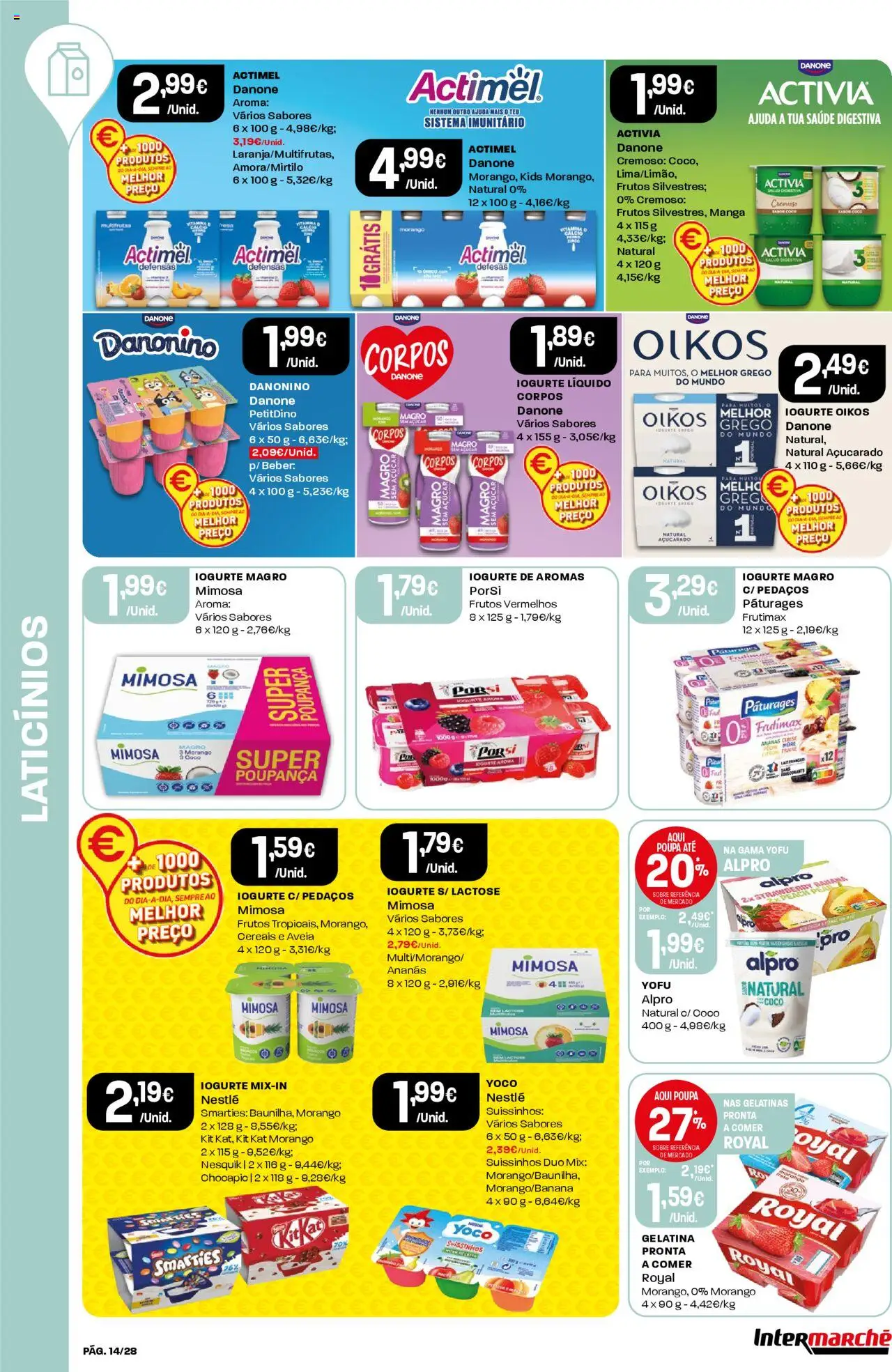 Intermarché folheto │ válido de 19.06.2025 | Página: 14 | Produtos: Aveia, Iogurte, Açúcar, Cereais