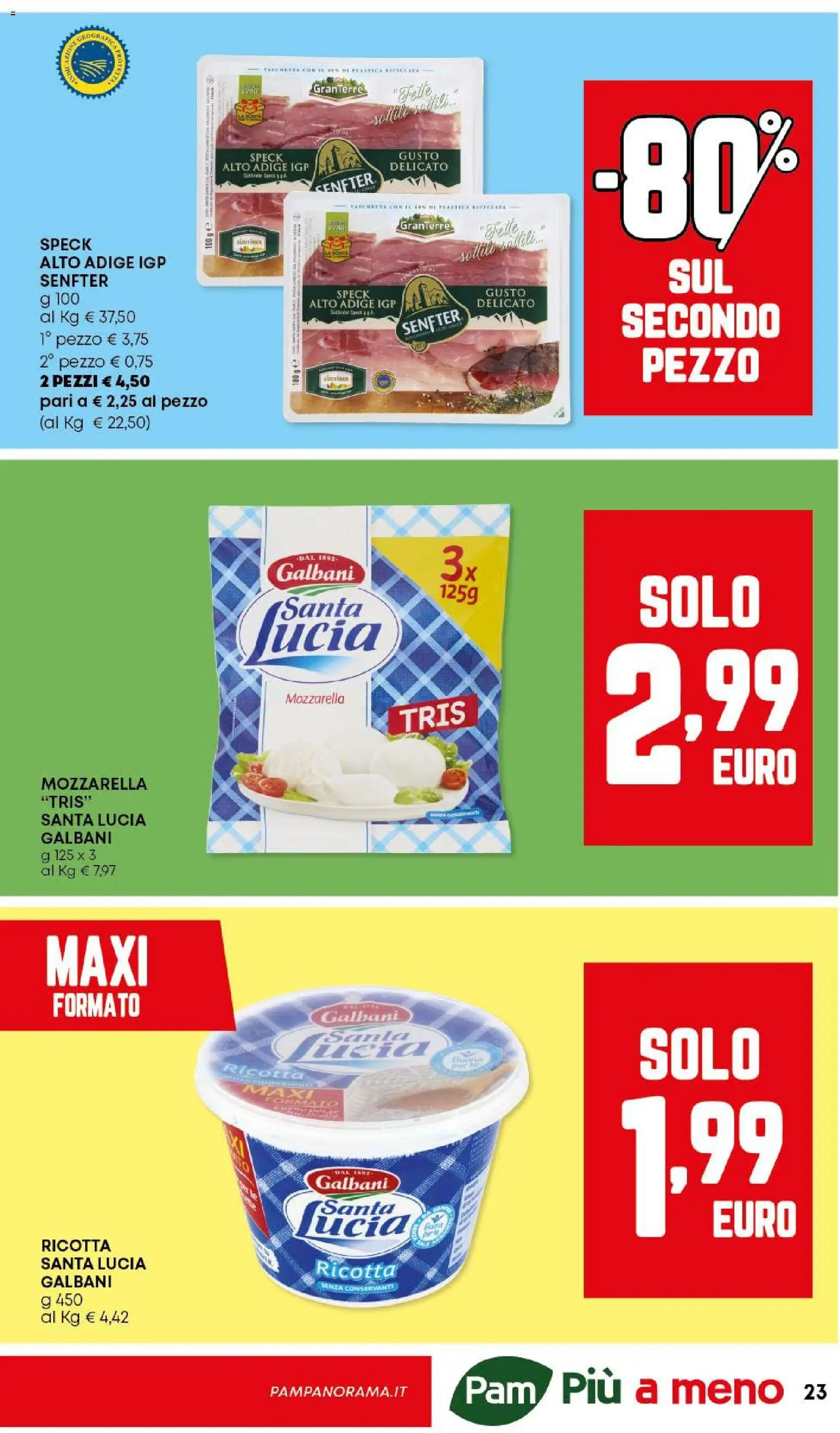 Volantino Panorama del 18.12.2025 | Pagina: 23 | Prodotti: Speck, Mozzarella, Ricotta