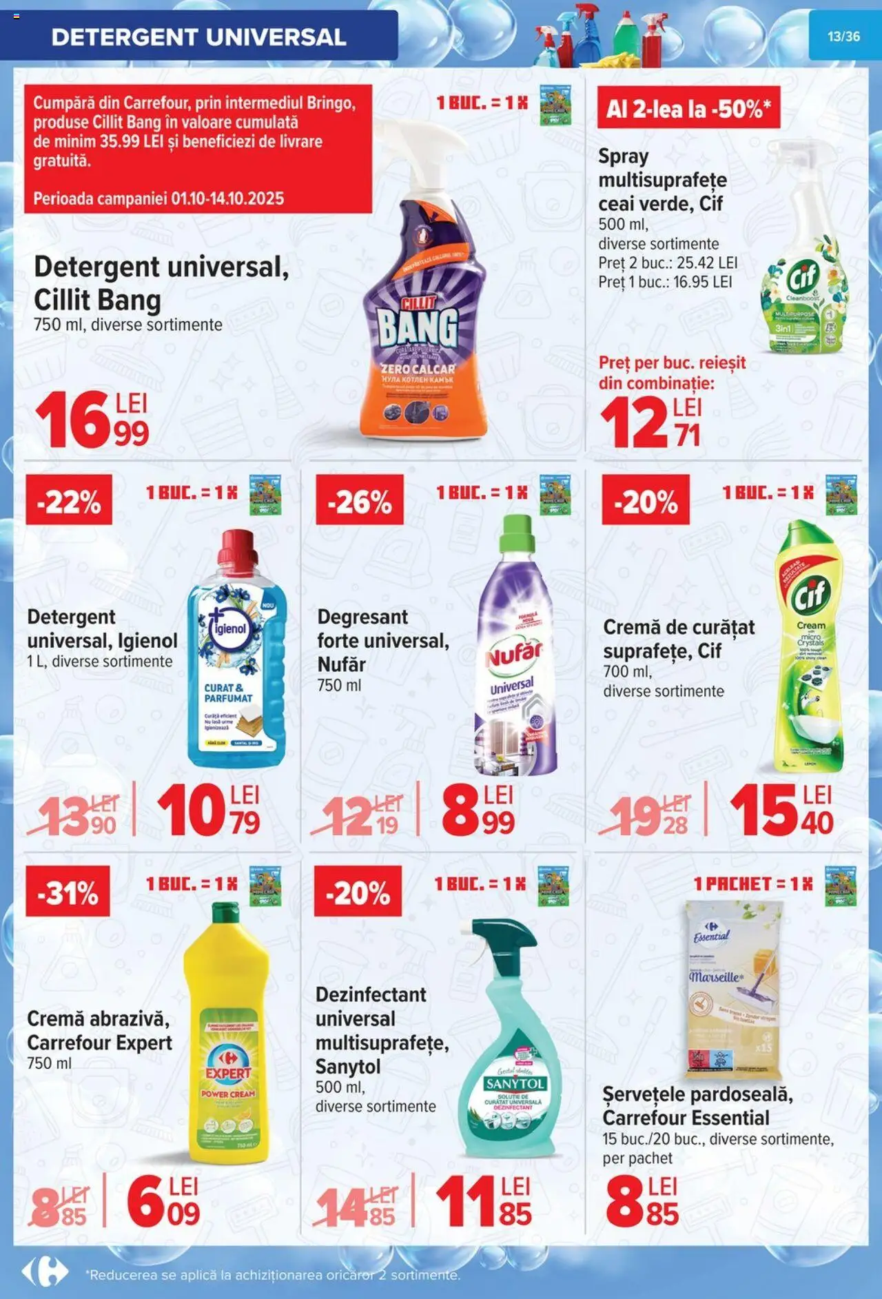 Noul catalog Carrefour – valabil de la 01.10.2025 | Pagină: 14 | Produse: Cremă, Ceai, Detergent
