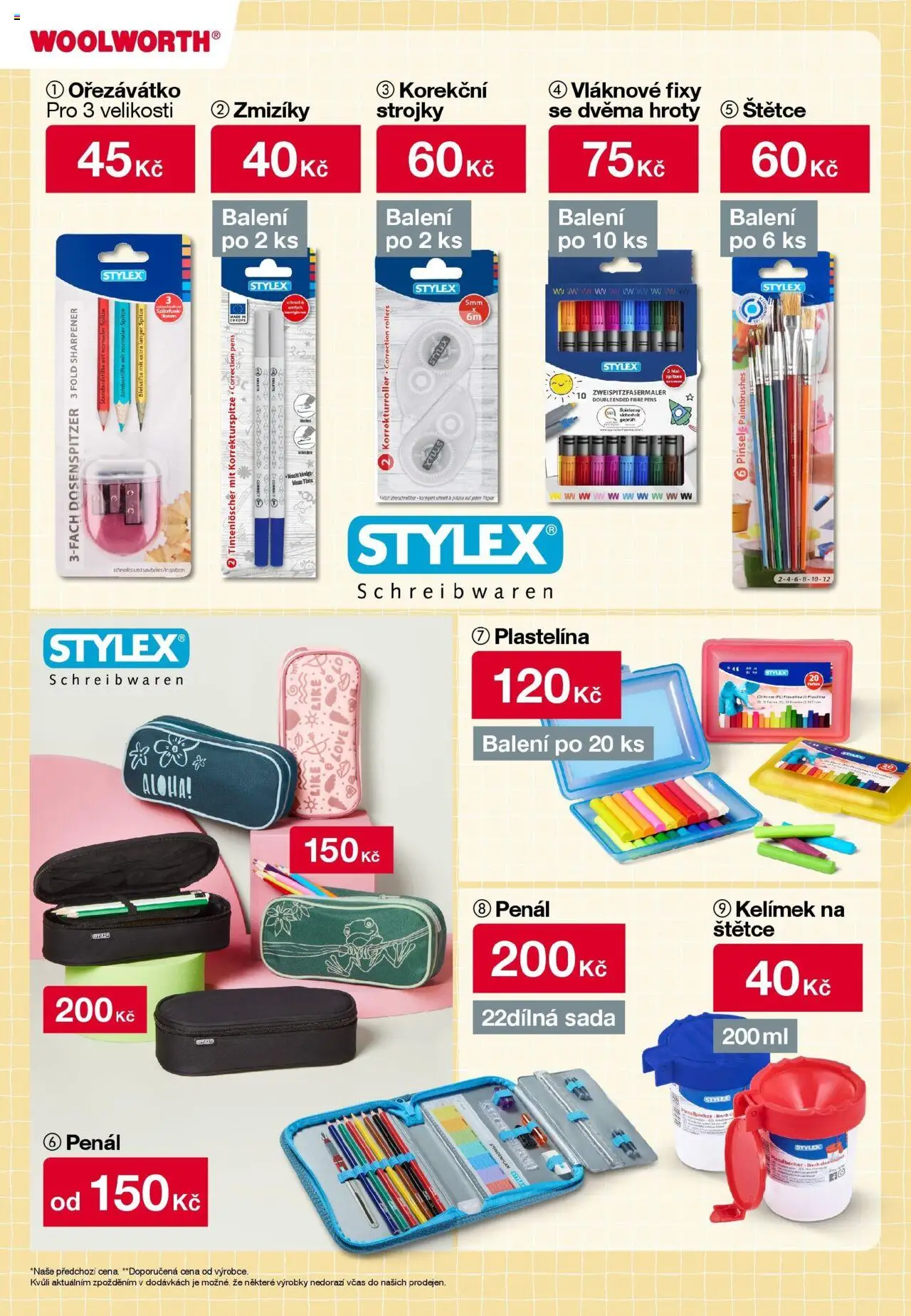 Woolworth leták od 22.08.2025 - akční nabídka | Strana: 21 | Produkty: Penál, Fixy, Plastelína, Ořezávátko