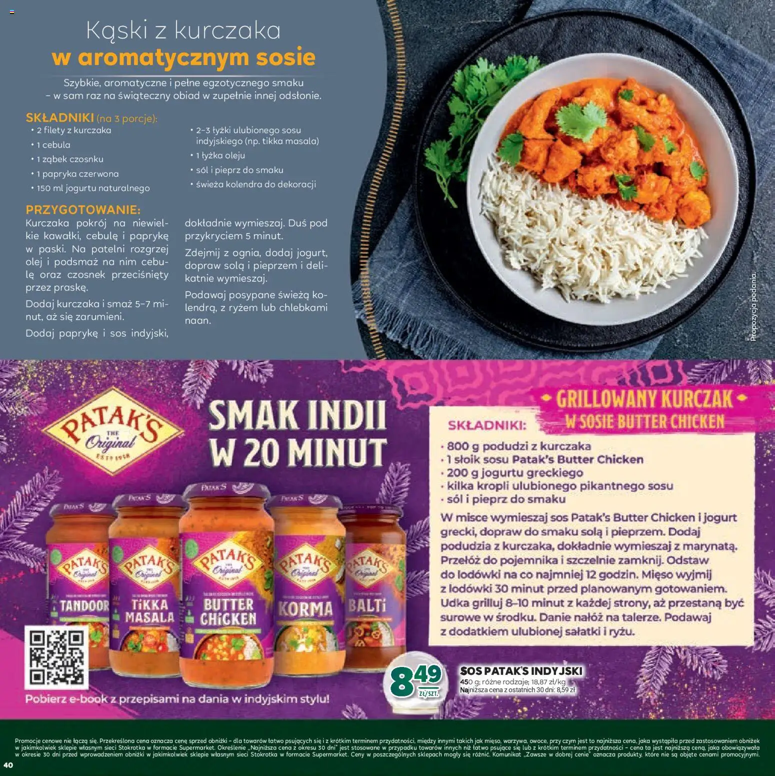 Stokrotka Gazetka - Boże Narodzenie od 11.12.2025 | Strona: 40 | Produkty: Tikka masala, Olej, Udka, Sos