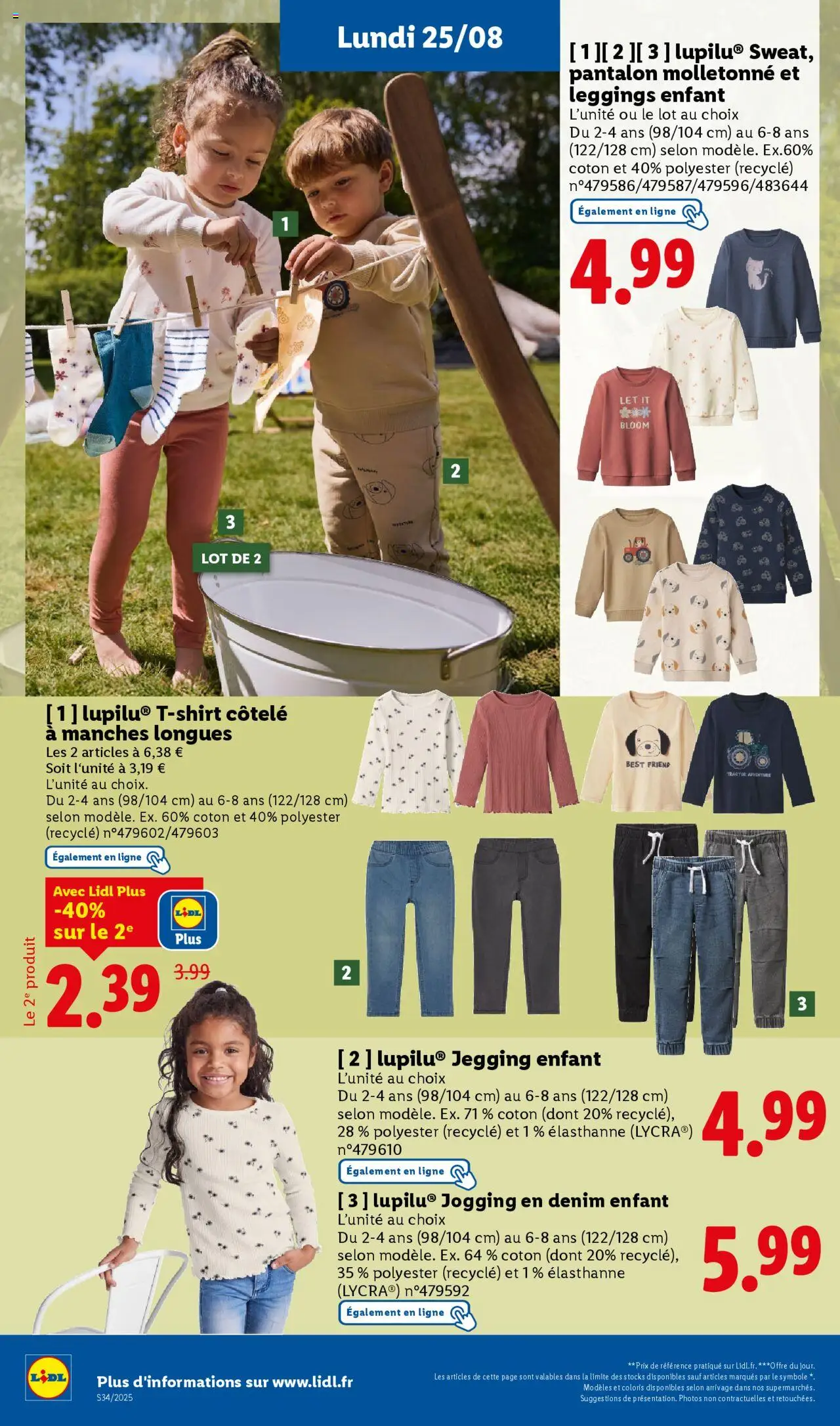  | Page: 62 | Produits: Coton, T-shirt, Pantalon, Leggings
