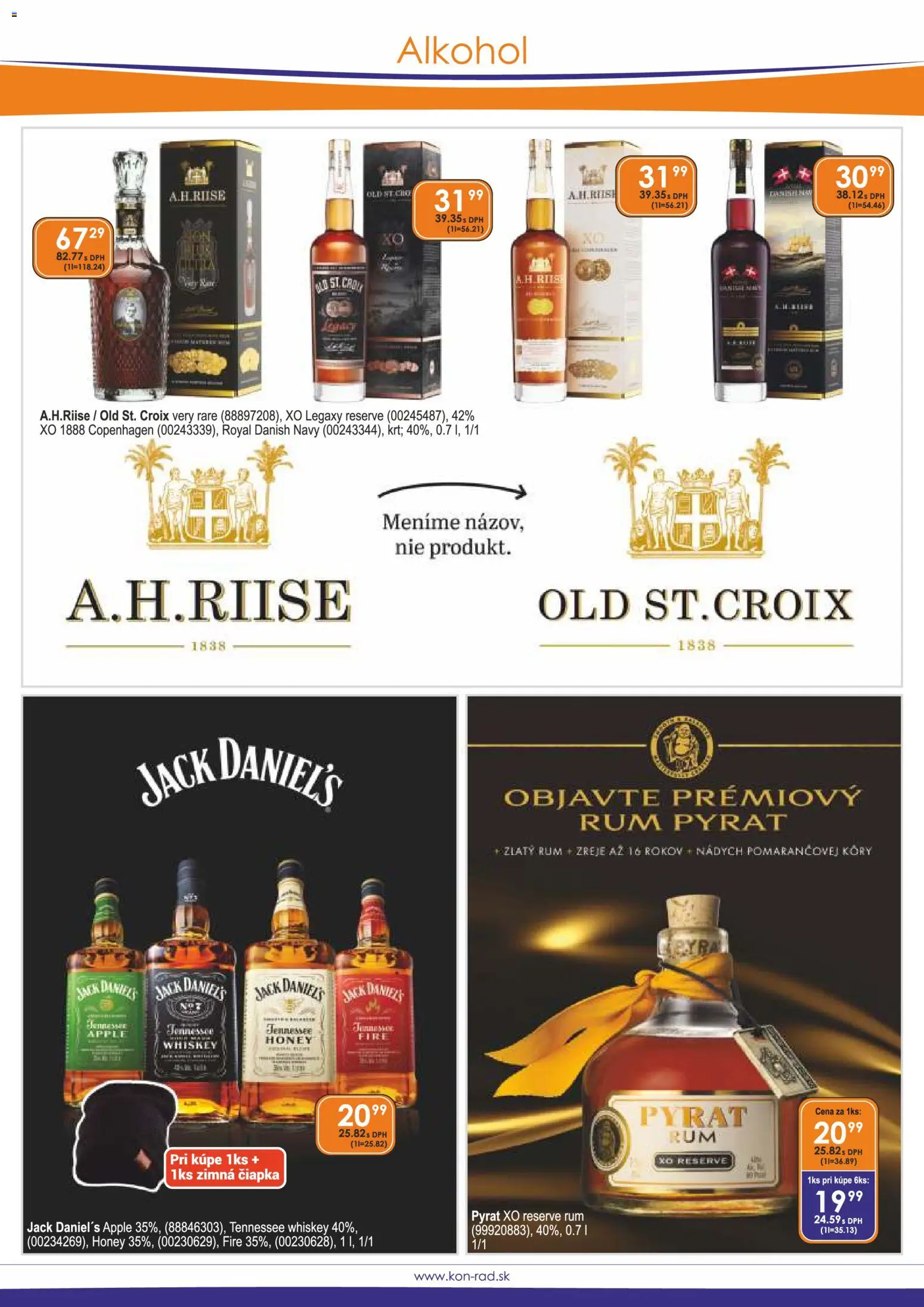 Nové KON - RAD akcie – leták je platný od 01.12.2025 | Strana: 13 | Produkty: Apple, Čiapka, Rum, Jack Daniel's
