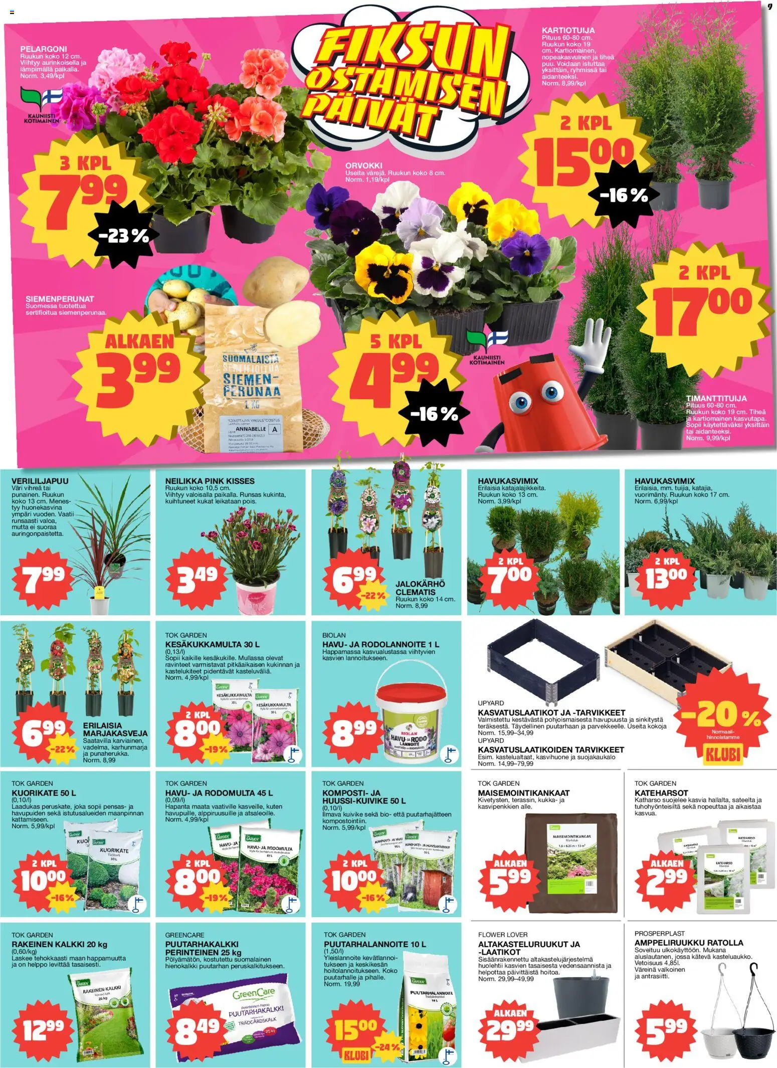 Tokmanni tarjoukset – voimassa 20.04.2026 alkaen | Sivu: 9 | Tuotteet: Kasvihuone, Komposti, Lannoite