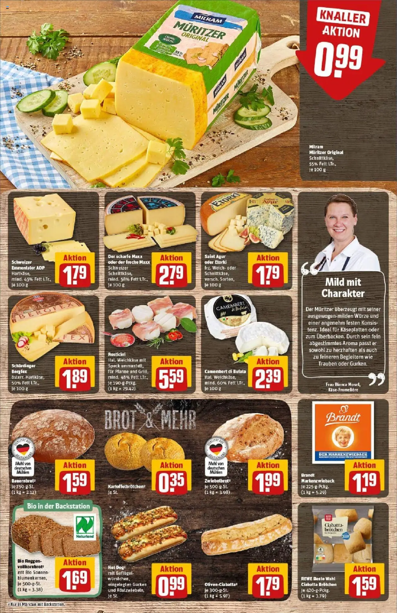 Rewe prospekt Zell Unter Aichelberg	 - gültig ab dem 20.07.2025 | Seite: 13 | Produkte: Mehl, Trauben, Brot, Gurken
