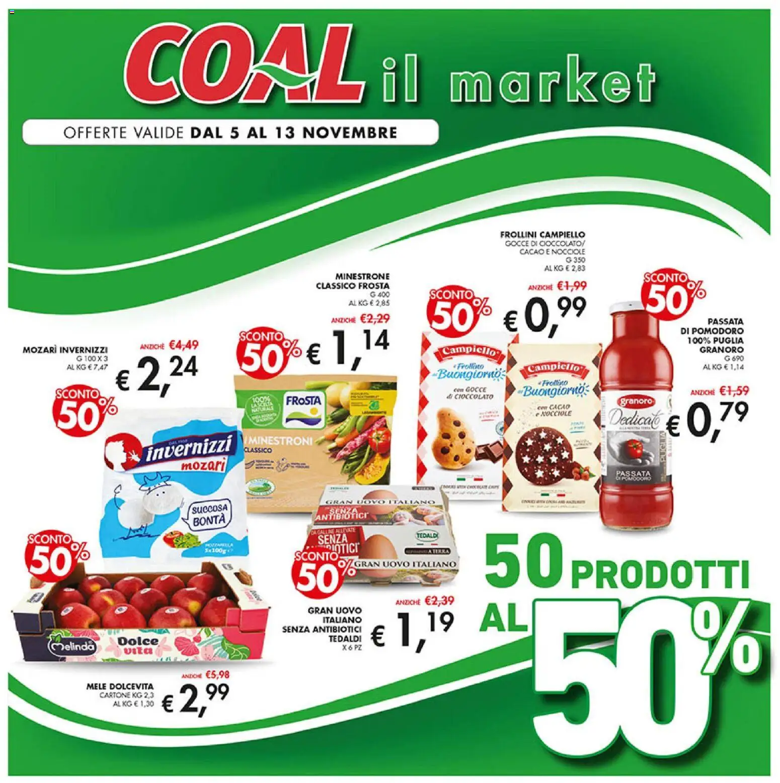 Volantino Coal del 05.11.2025 | Pagina: 1 | Prodotti: Mele, Pomodoro, Nocciole, Cacao
