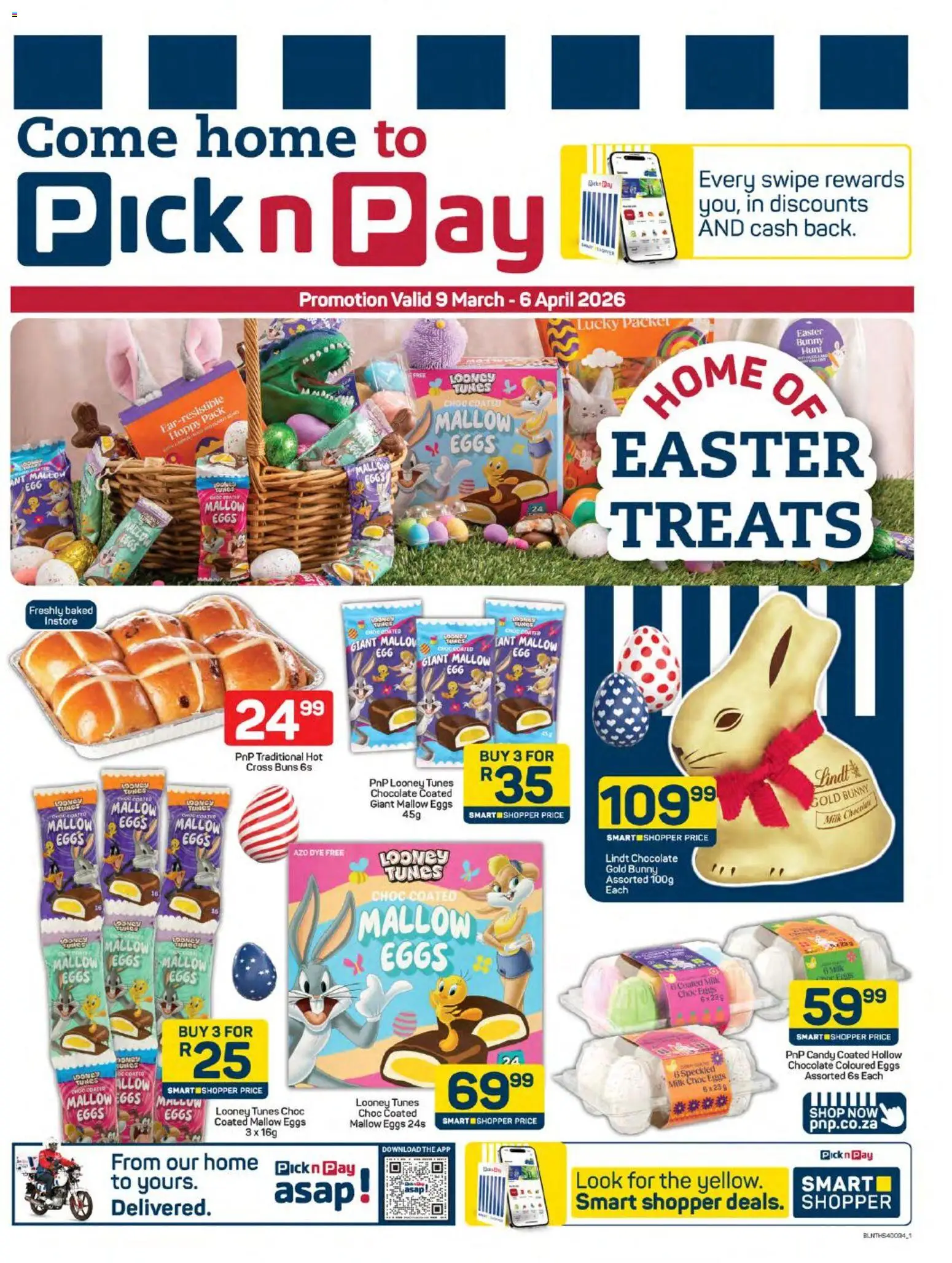New Pick n Pay catalogue – valid from 09.03.2026 | Page: 1 | Products: Buns, Eggs, Chocolate, Dye