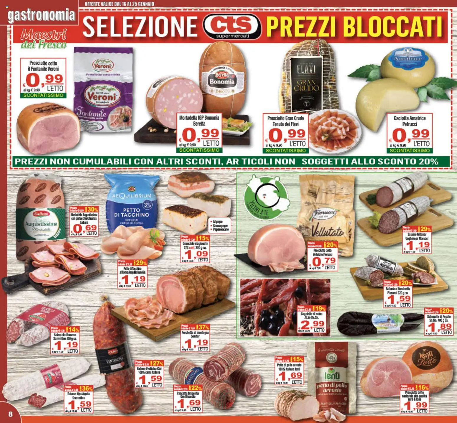 Volantino CTS del 16.01.2026 | Pagina: 8 | Prodotti: Salamella, Pollo, Prosciutto, Mortadella