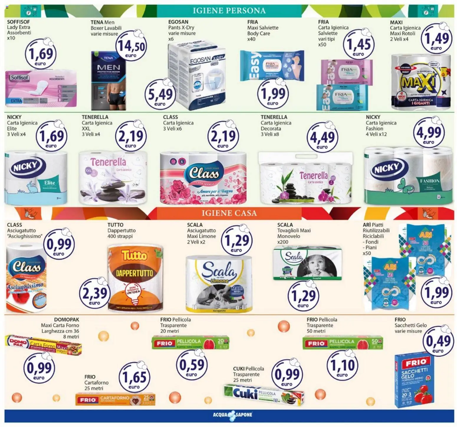 Volantino Acqua e Sapone del 26.01.2026 | Pagina: 12 | Prodotti: Carta igienica, Limone, Forno, Pellicola