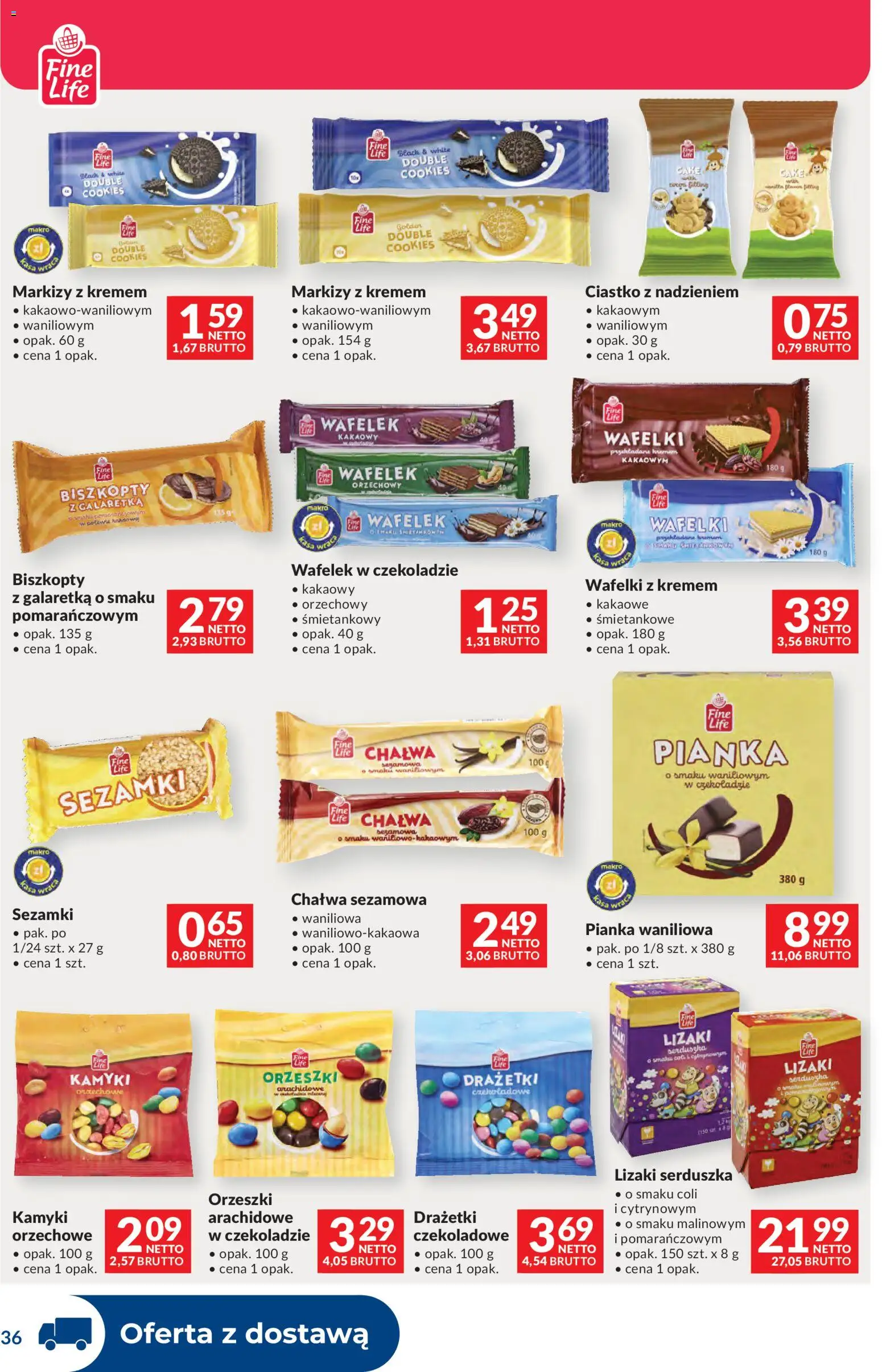 Makro Gazetka - Dystrybucja do sklepów od 25.11.2025 | Strona: 36 | Produkty: Galaretka, Wafelki, Lizaki