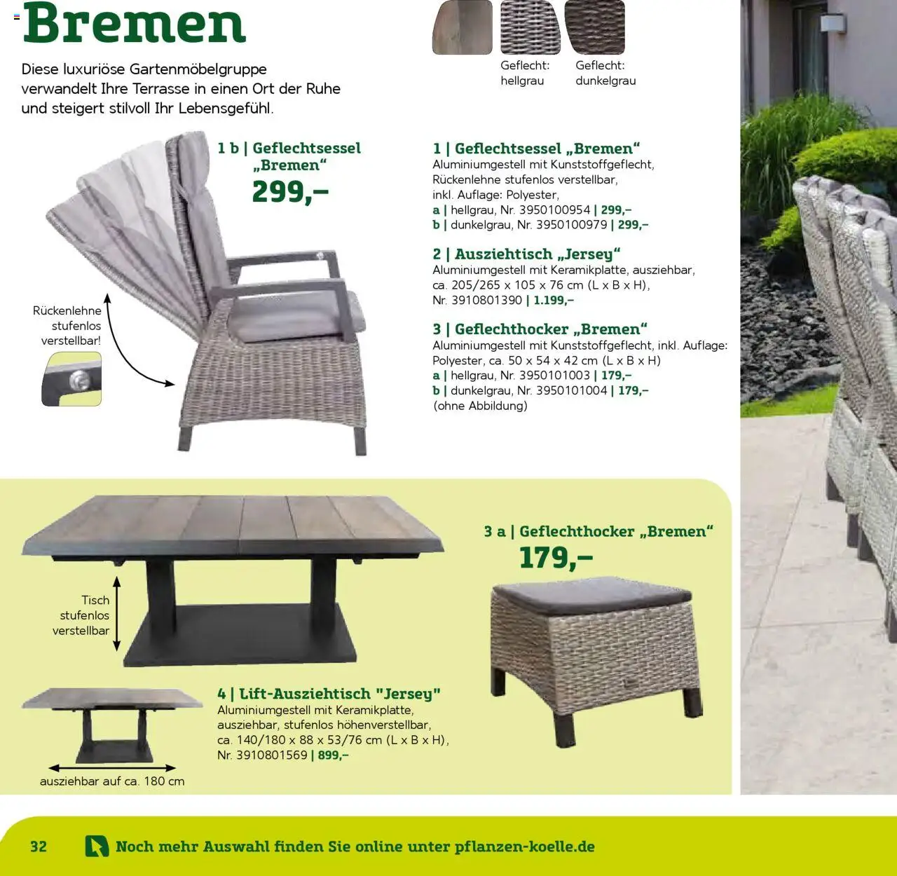Pflanzen-Kölle Gartenmöbel Katalog 2025 – gültig ab 22.01.2025 | Seite: 32 | Produkte: Tisch