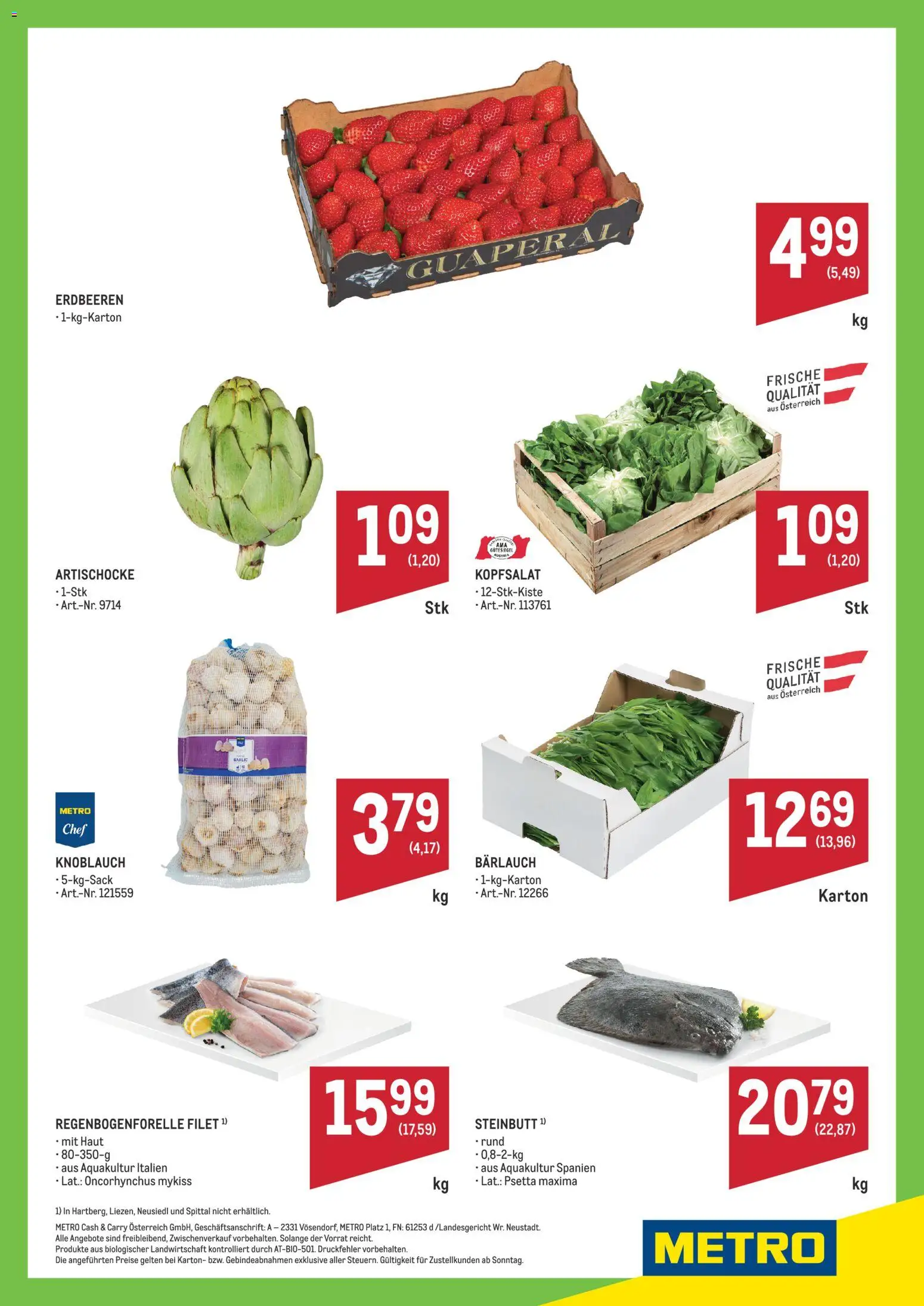 Metro angebote Angebote Wochenhits gültig ab 05.04.2026 | Seite: 2 | Produkte: Erdbeeren, Knoblauch