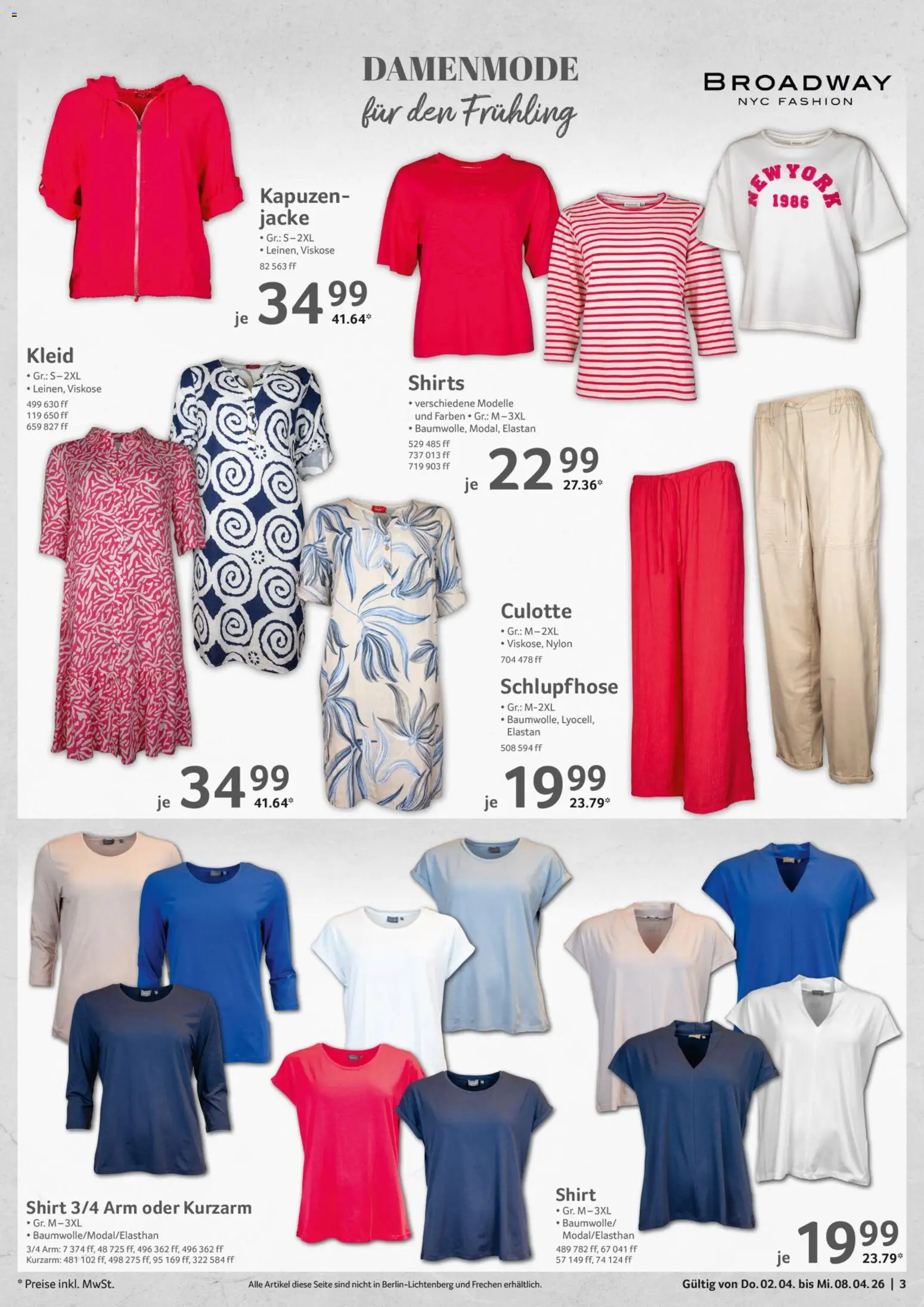 Selgros Non Food – gültig ab 02.04.2026 | Seite: 3 | Produkte: Shirt, Jacke, Kleid