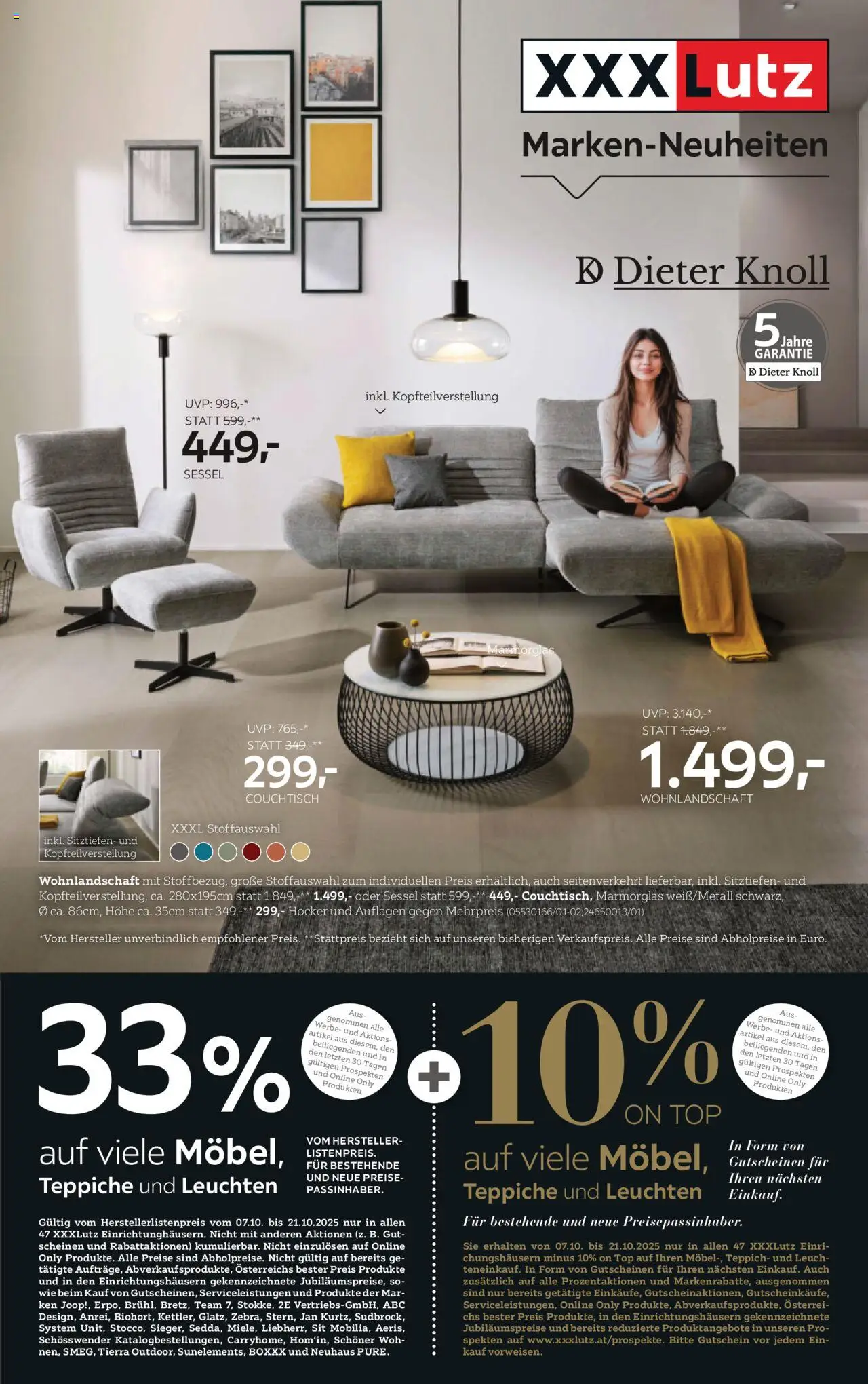 XXXLutz Polstermöbel gültig ab 07.10.2025 | Seite: 1 | Produkte: Sessel, Couchtisch, Teppich