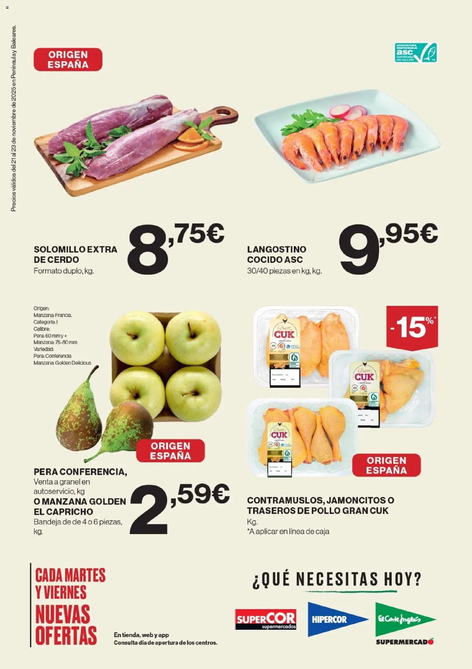 Hipercor catálogo │ válido desde el 21.11.2025 | Página: 2 | Productos: Cerdo, Bandeja, Caja, Langostino