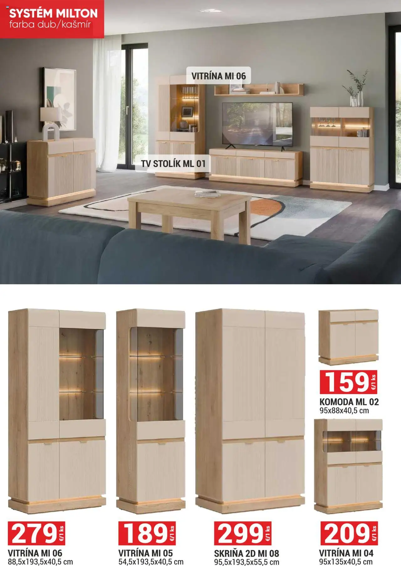 Nové Merkury Market akcie – leták je platný od 01.10.2025 | Strana: 8 | Produkty: Tv, Tv stolik, Skriňa, Komoda