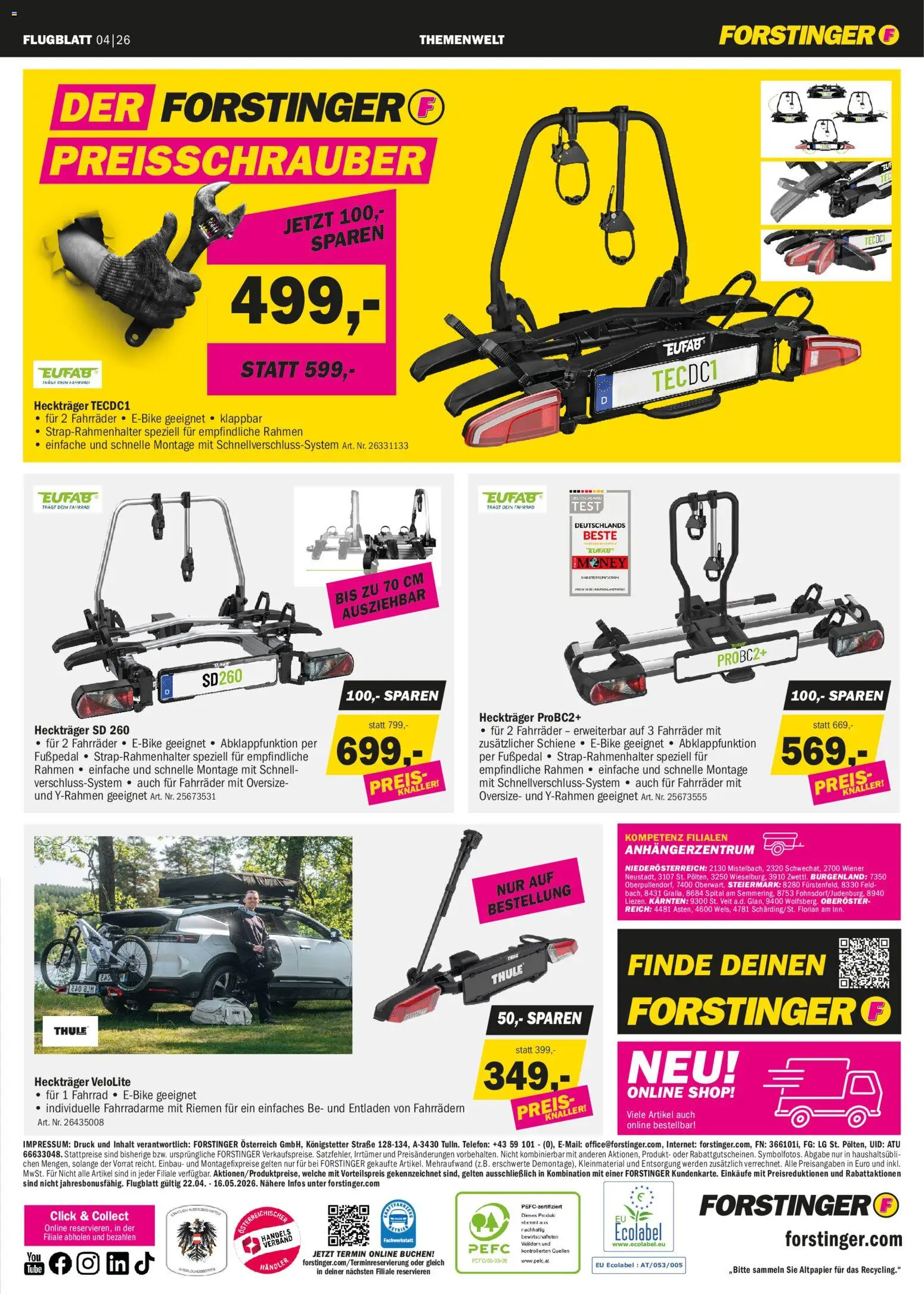 Die besten Angebote | Forstinger Flugblatt ab 22.04.2026 | - Jetzt stöbern! | Österreich