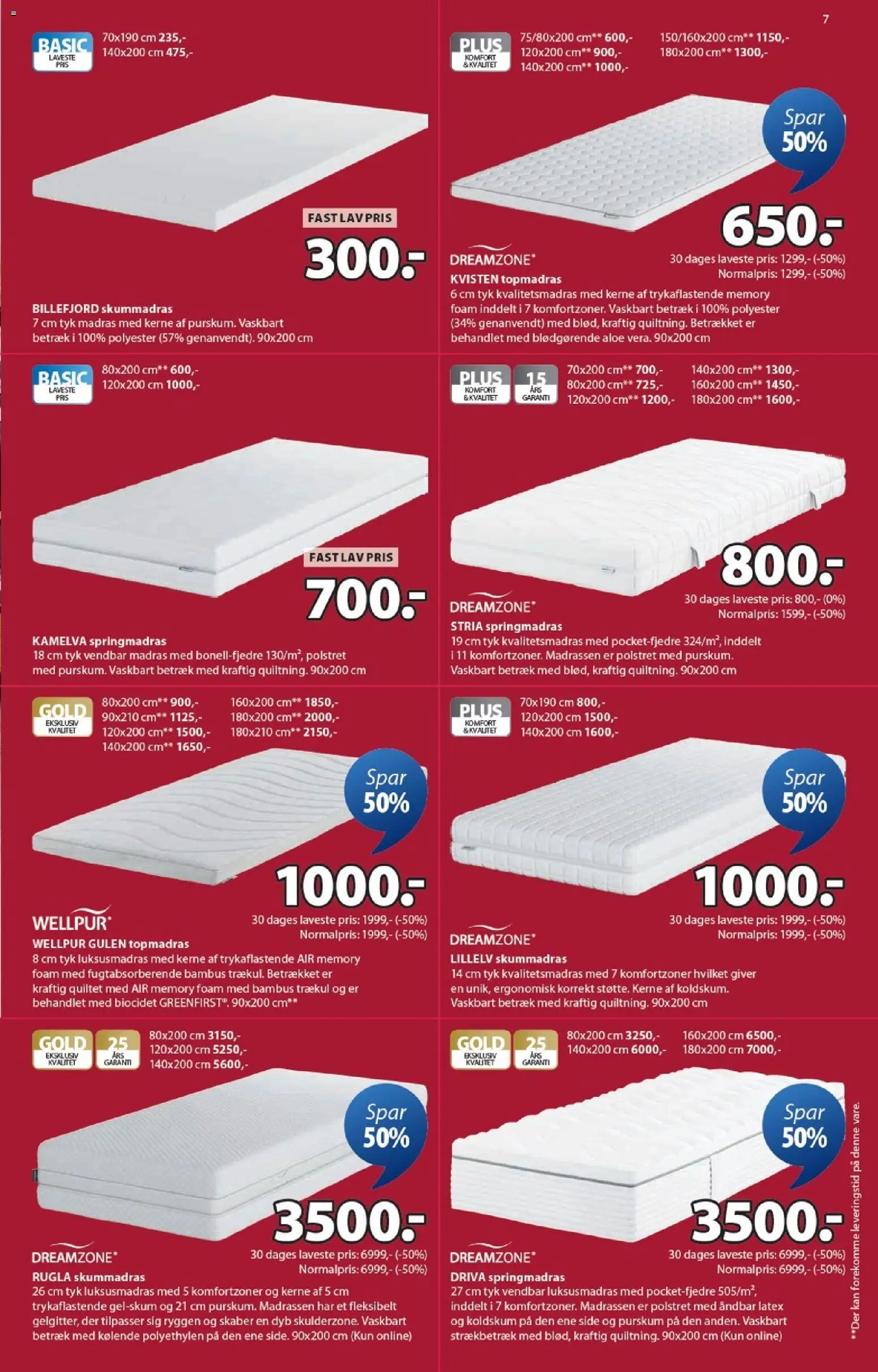 JYSK tilbudsavis – gyldig fra 31.12.2025 | Side: 7 | Produkter: Madras