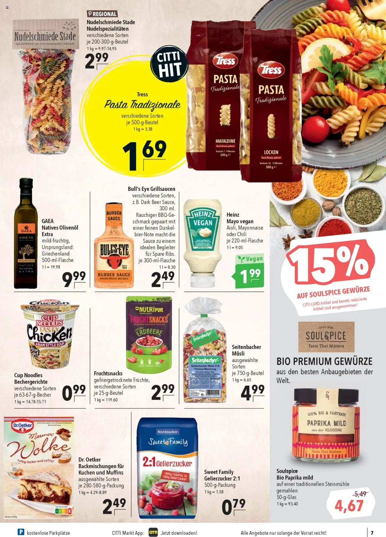 CITTI Markt Prospekt 	 - gültig ab dem 13.08.2025 | Seite: 7 | Produkte: Musli, Gelierzucker, Paprika, Chili