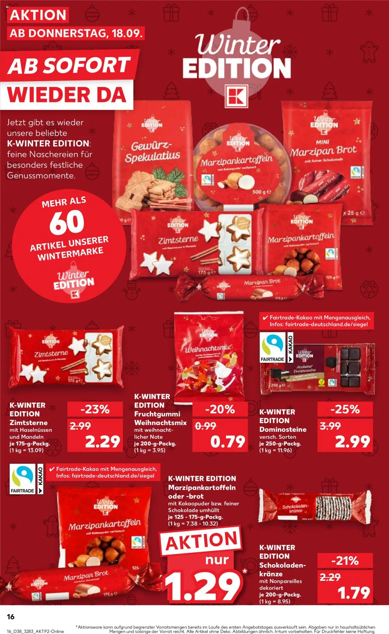 Kaufland prospekt Potsdam	 – gültig ab 18.09.2025 | Seite: 16 | Produkte: Schokolade, Mandeln, Brot