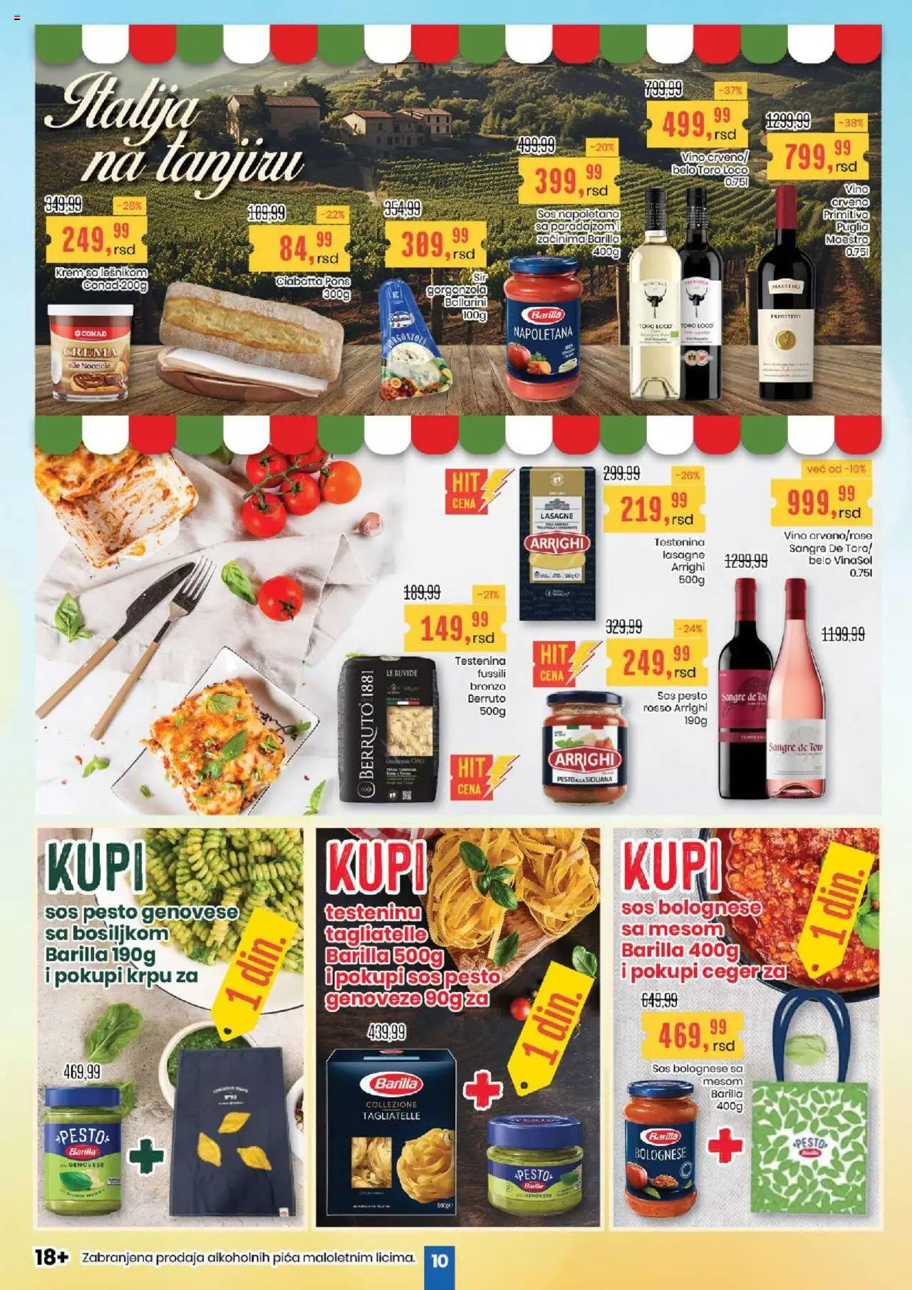 Aroma Market katalog - važi od 07.08.2025 | Strana: 10 | Proizvode: Testenina, Pesto, Sos, Vino