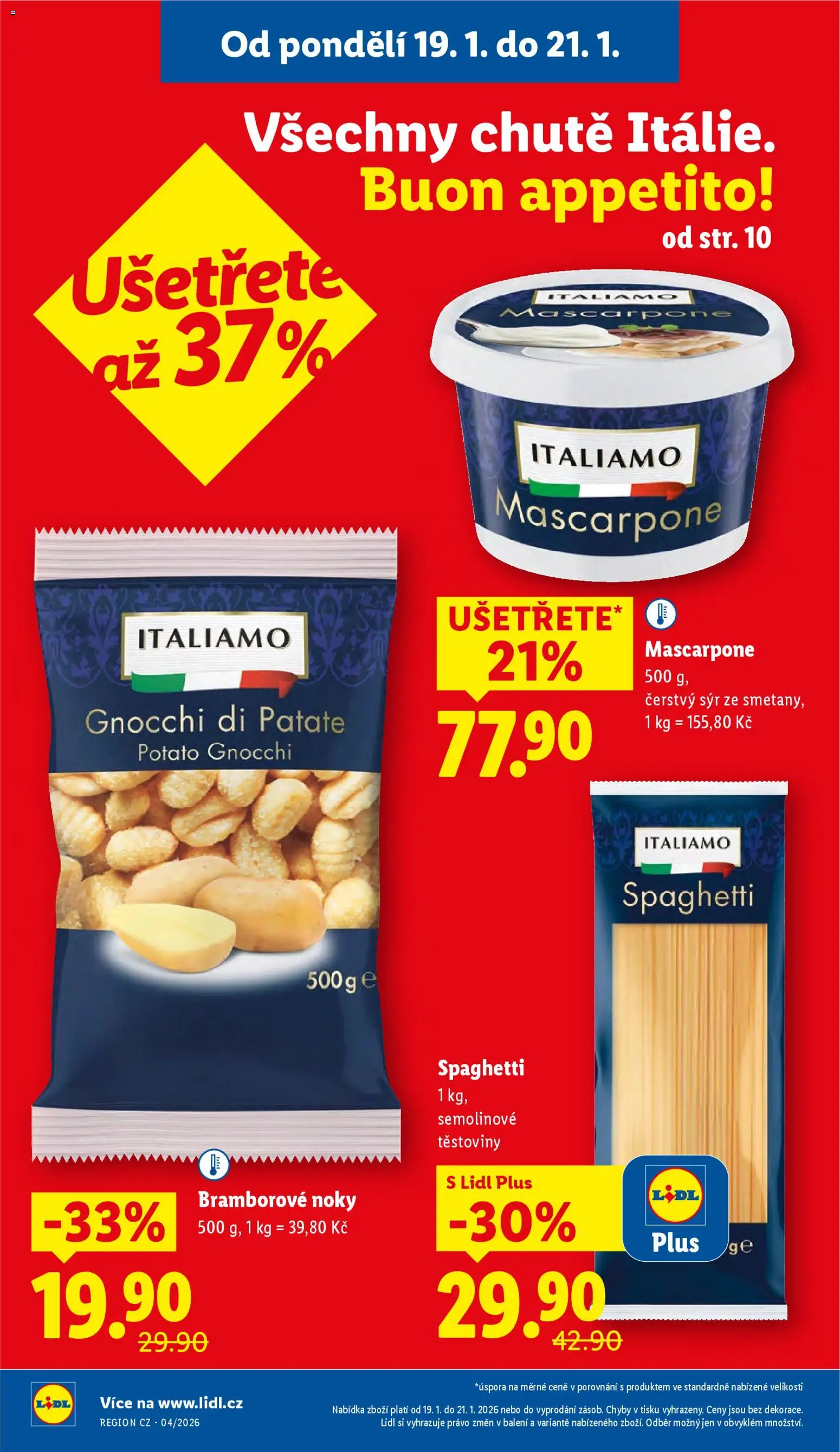 Lidl leták od 19.01.2026 | Strana: 2 | Produkty: Sýr, Bramborové noky, Mascarpone, Gnocchi