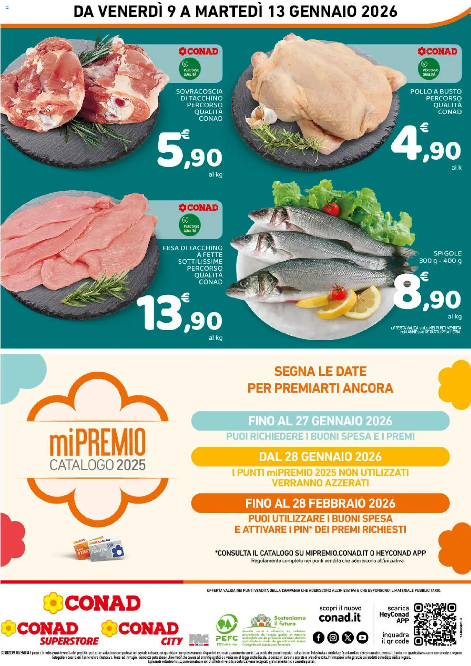 Volantino Conad del 09.01.2026 | Pagina: 8 | Prodotti: Pollo, Tacchino
