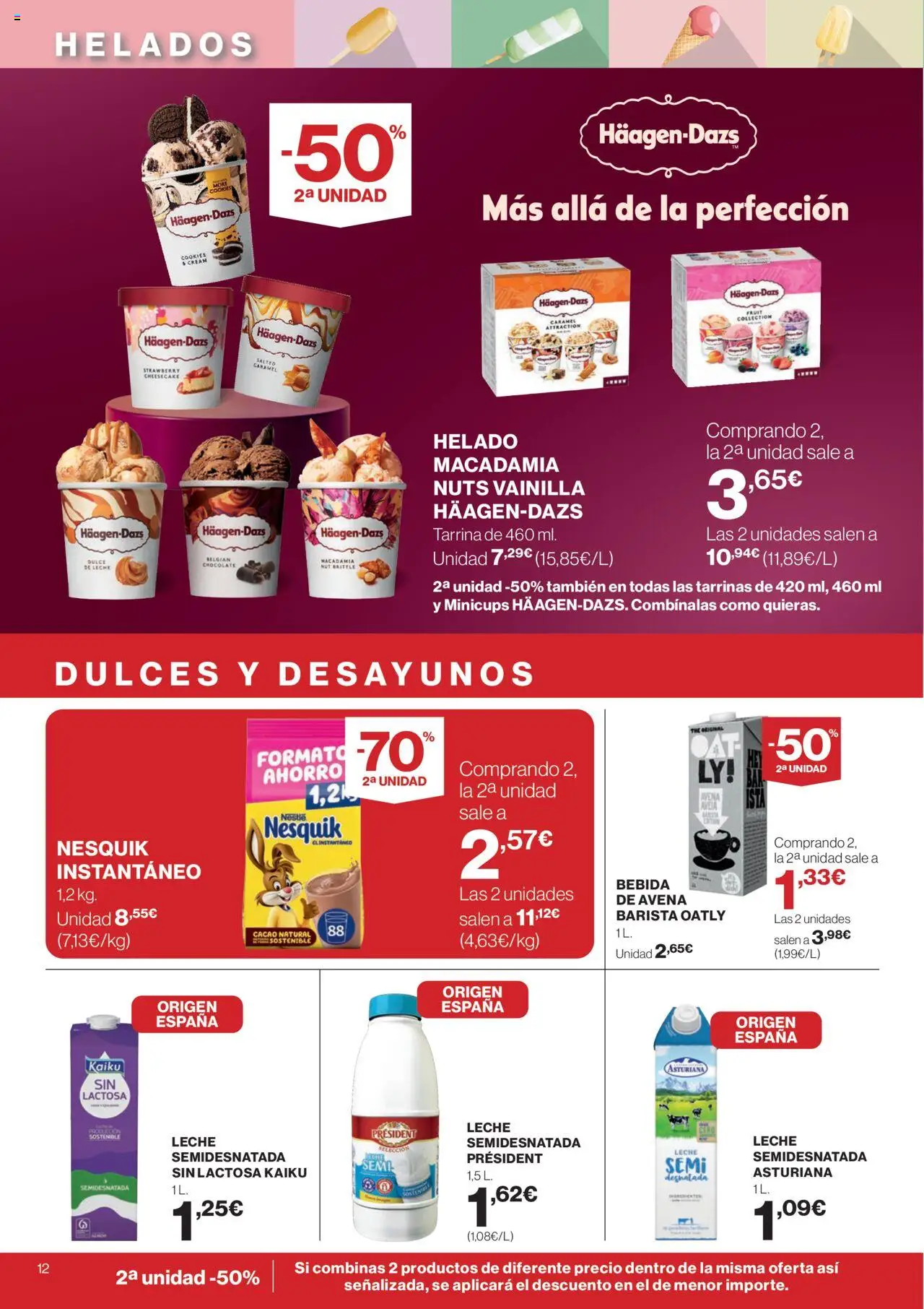 Supercor folleto │ válido desde el 31.07.2025 | Página: 12 | Productos: Leche, Helado, Bebida de avena, Φρυγανιές σικάλεως