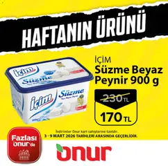 03.03.2026 tarihinden itibaren geçerli olan Onur Market kataloğu önizlemesi