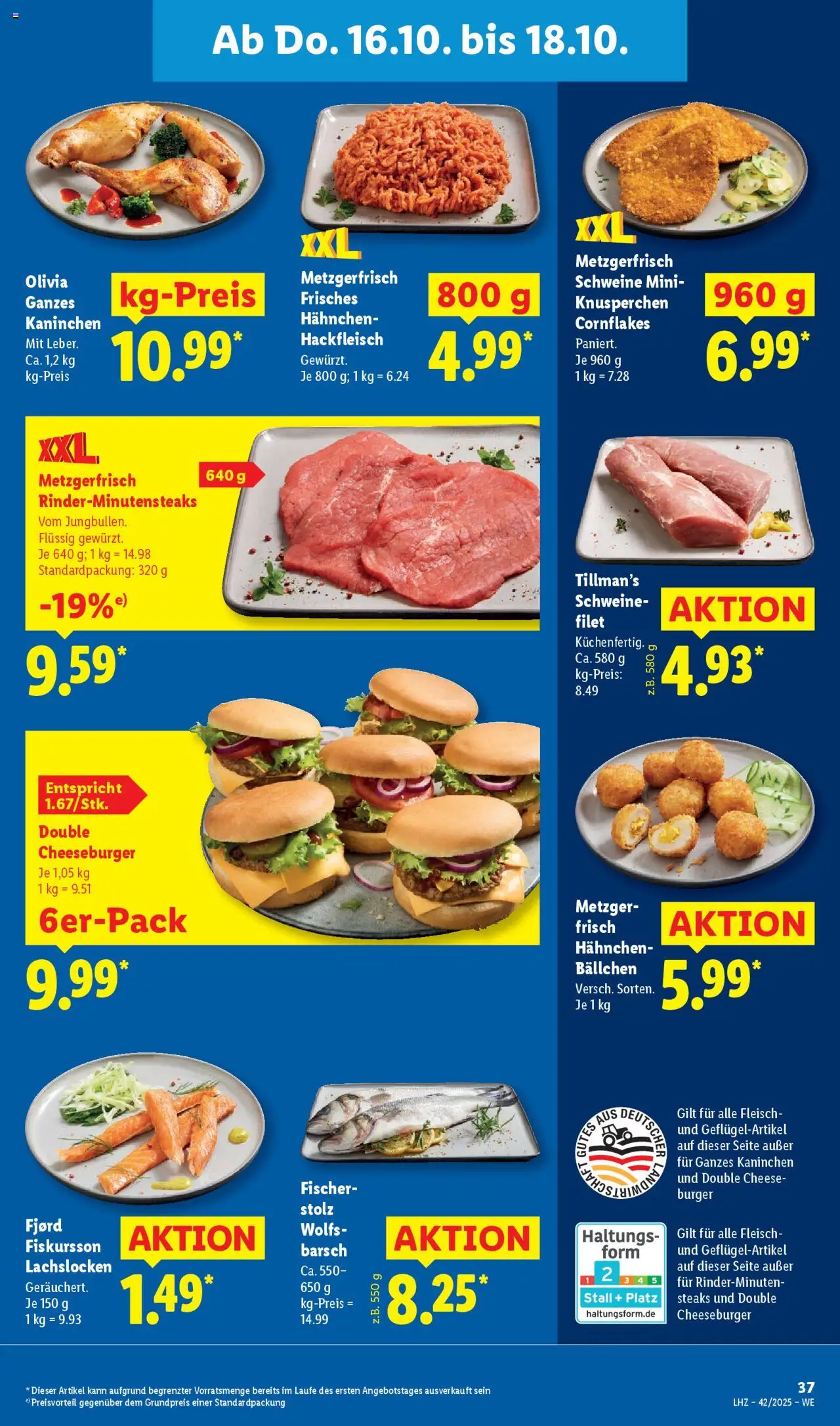 Lidl Prospekt Aarbergen – gültig ab 13.10.2025 | Seite: 59 | Produkte: Kaninchen, Burger, Fleisch, Hackfleisch