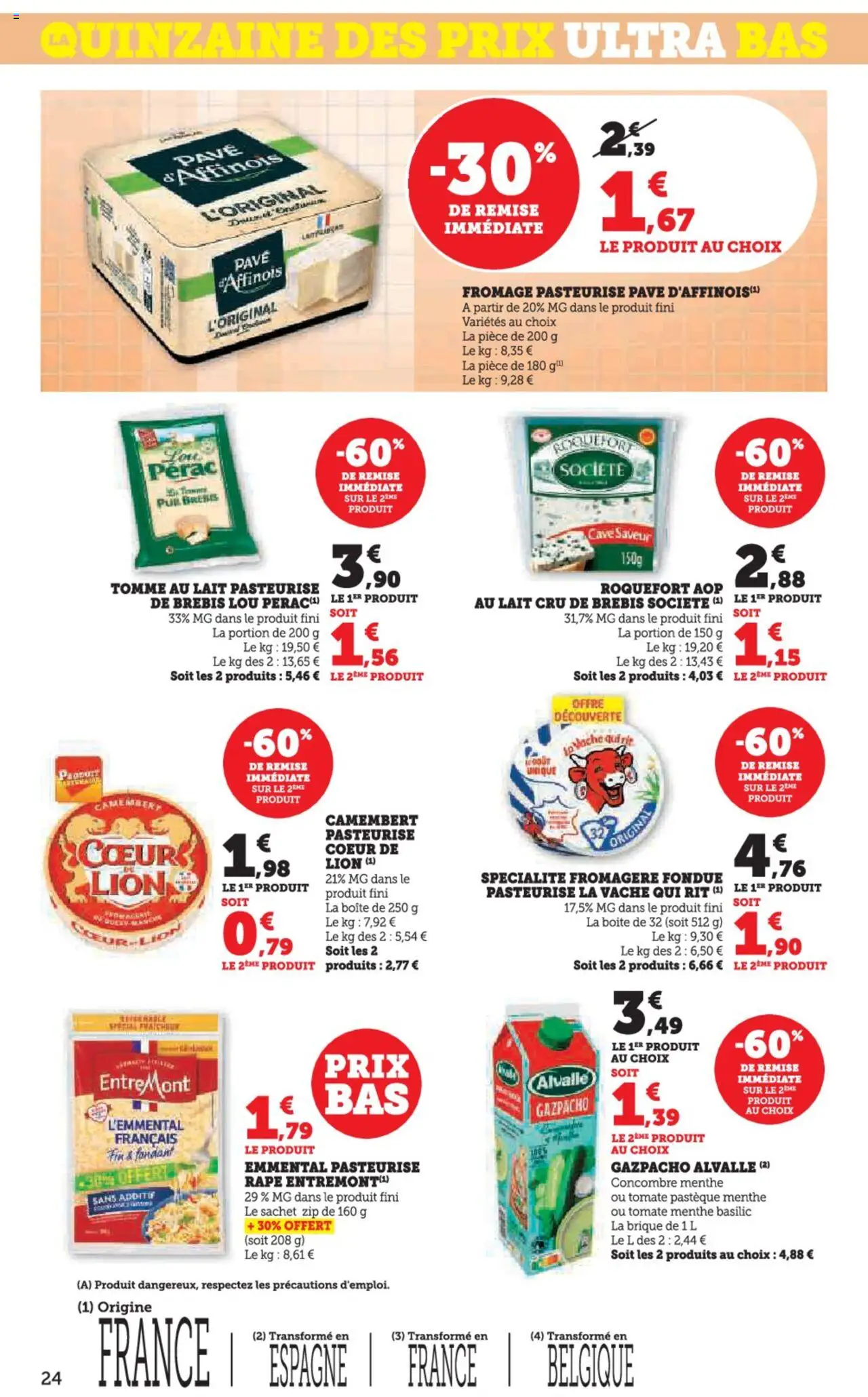  | Page: 24 | Produits: Concombre, Lait, Fromage, Camembert