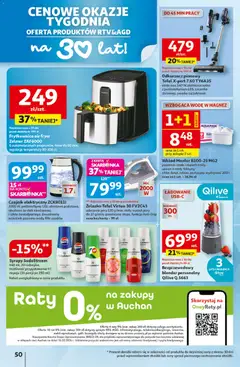 Pogląd oferty "Auchan gazetka - 30 Lat Hipermarket" - ważna od 29.04.2026 | Strona: 50 | Produkty: Czajnik, Frytkownica, Odkurzacz pionowy, Sodastream