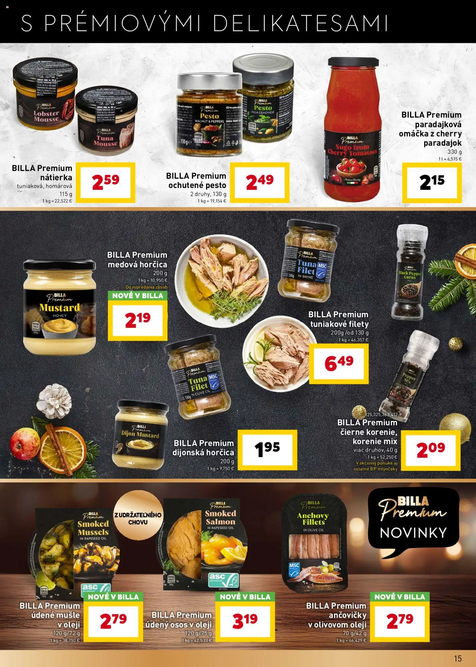Nové Billa akcie – leták je platný od 10.12.2025 | Strana: 15 | Produkty: Omáčka