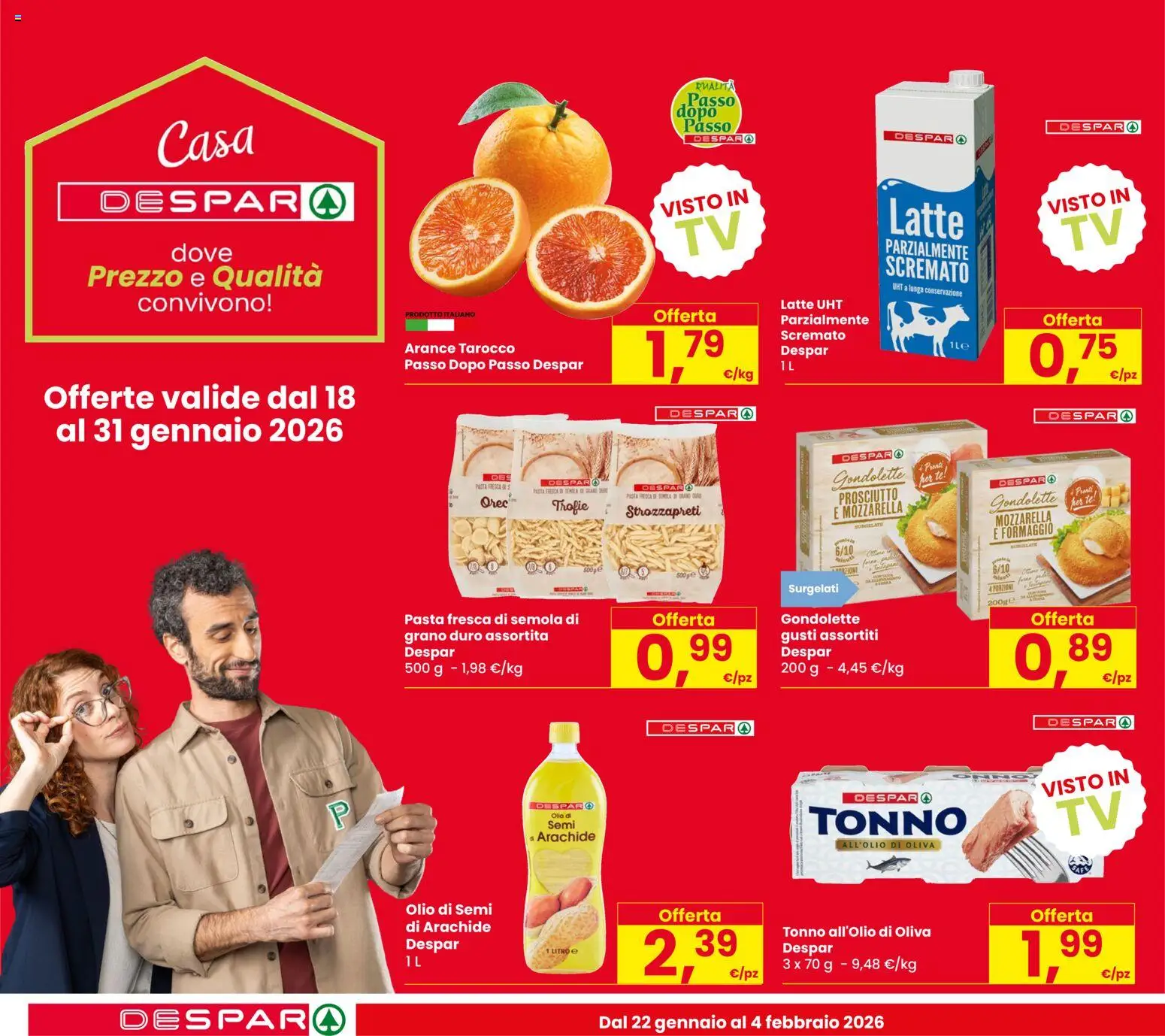 Volantino Despar del 22.01.2026 | Pagina: 2 | Prodotti: Tè, Mozzarella, Formaggio, Prosciutto