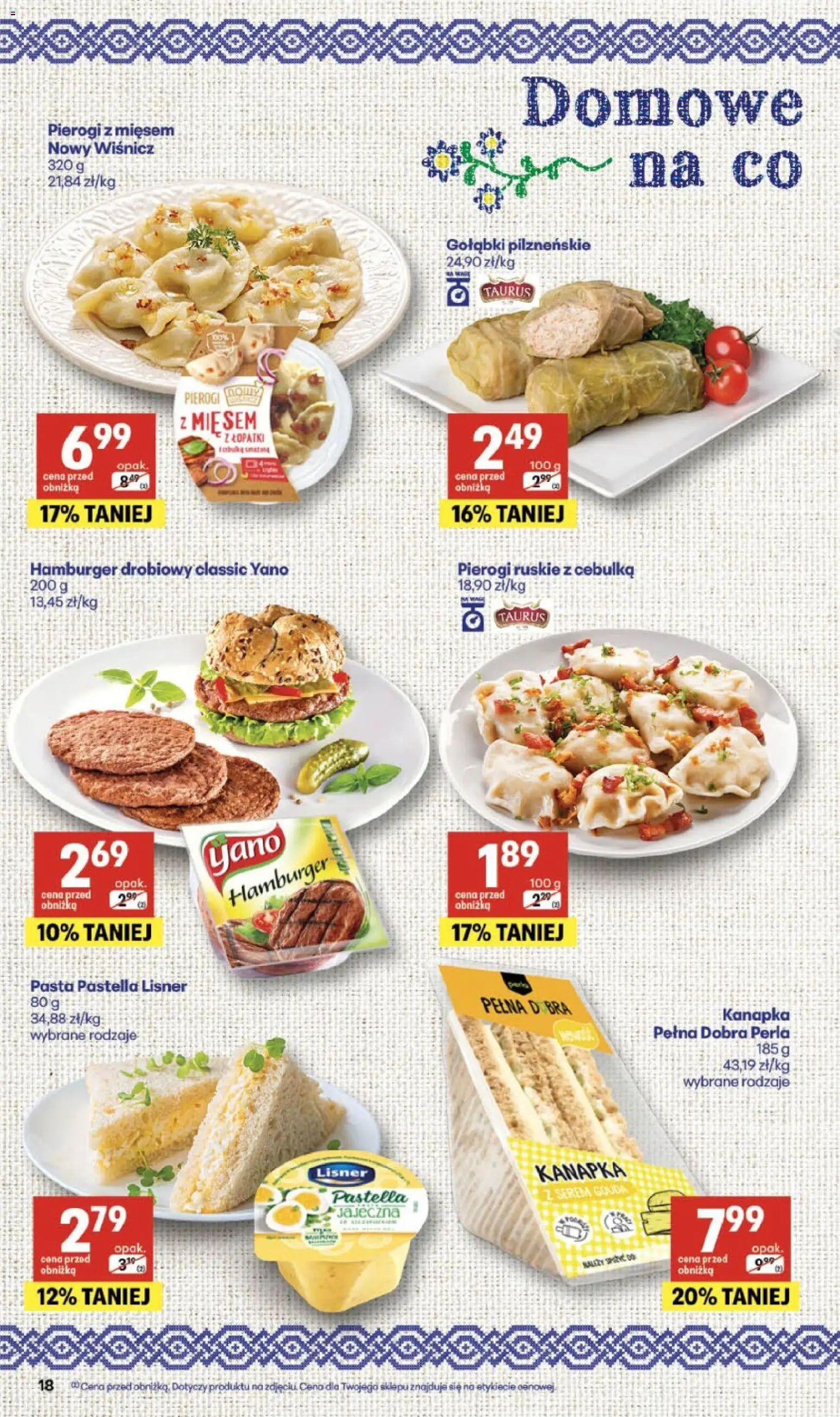Delikatesy Centrum Gazetka od 19.02.2026 | Strona: 18 | Produkty: Hamburger, Pierogi, Pierogi z mięsem