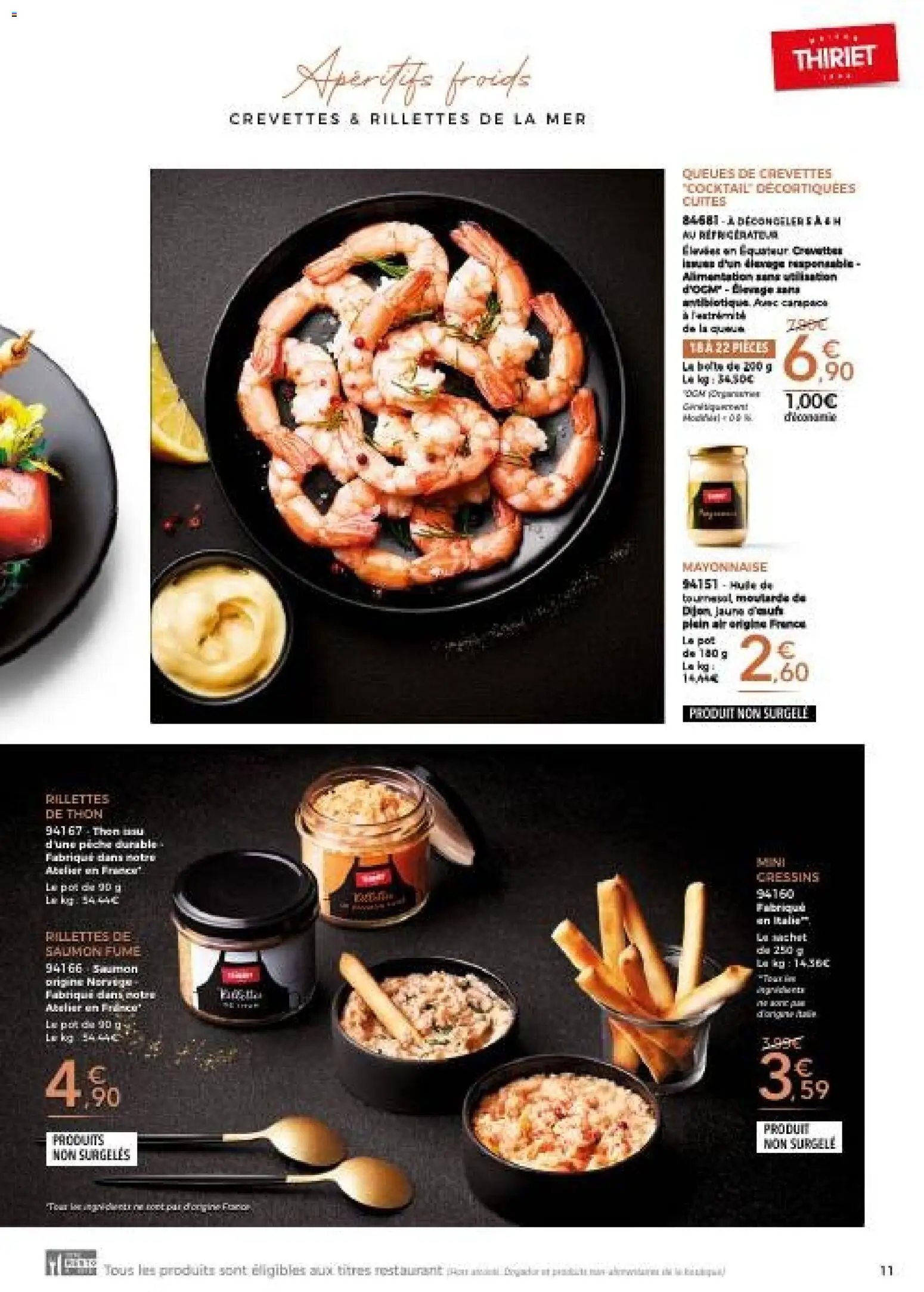 {H1} | Page: 11 | Produits: Crevettes, Thon, Mayonnaise, Saumon