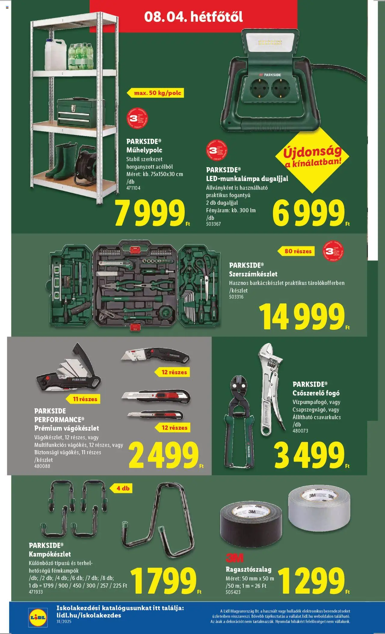 Lidl akciós ujság - amely érvényes a következő dátumtól: 02.08.2025 | Oldal: 6 | Termékek: Parkside