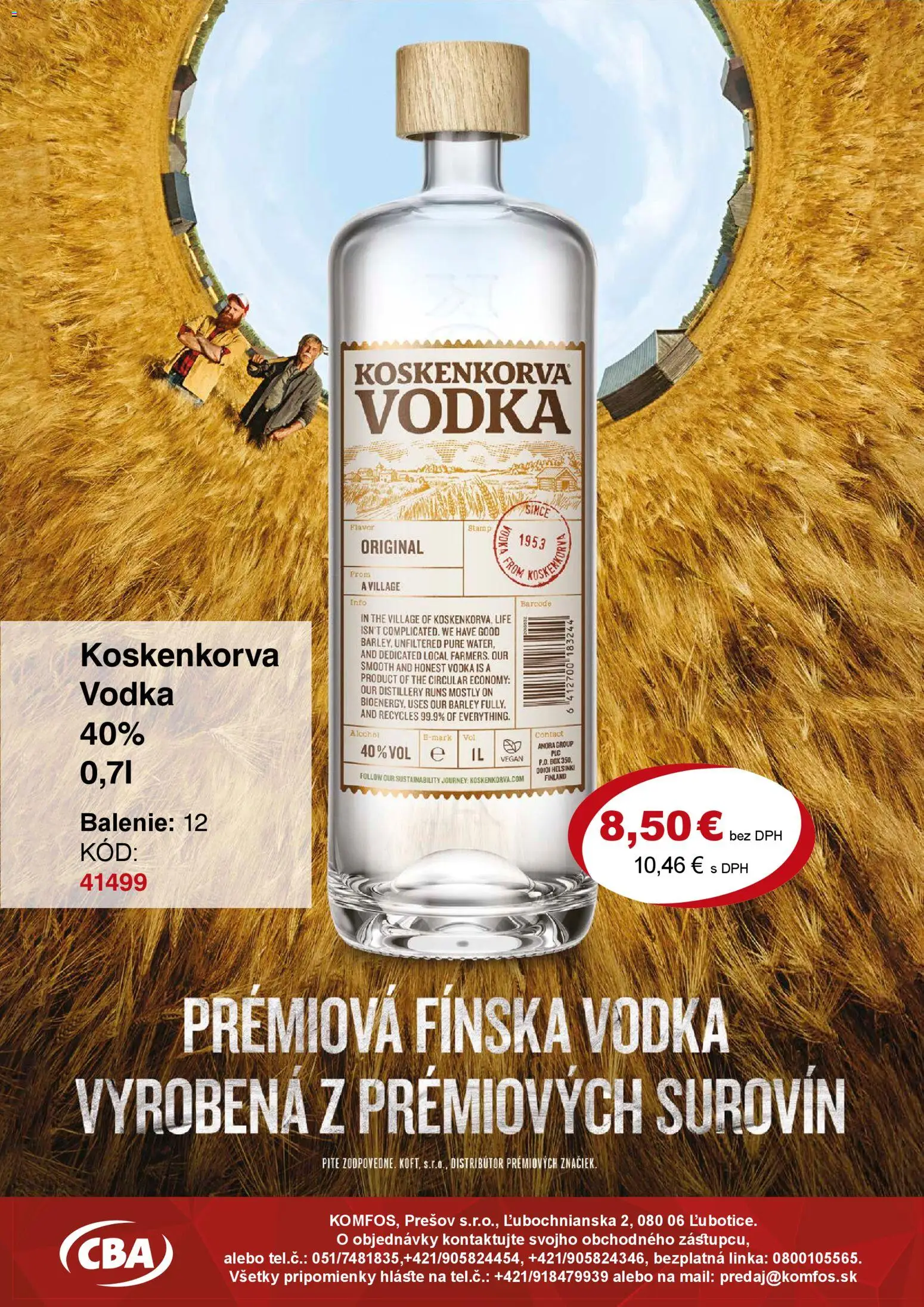 Nové CBA Komfos akcie – leták je platný od 08.12.2025 | Strana: 9 | Produkty: Vodka