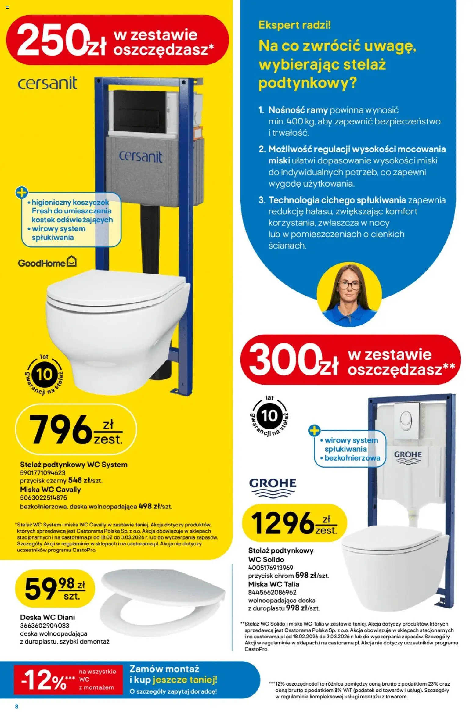 Castorama Gazetka od 18.02.2026 | Strona: 8 | Produkty: Suszarka, Kosz, Vileda