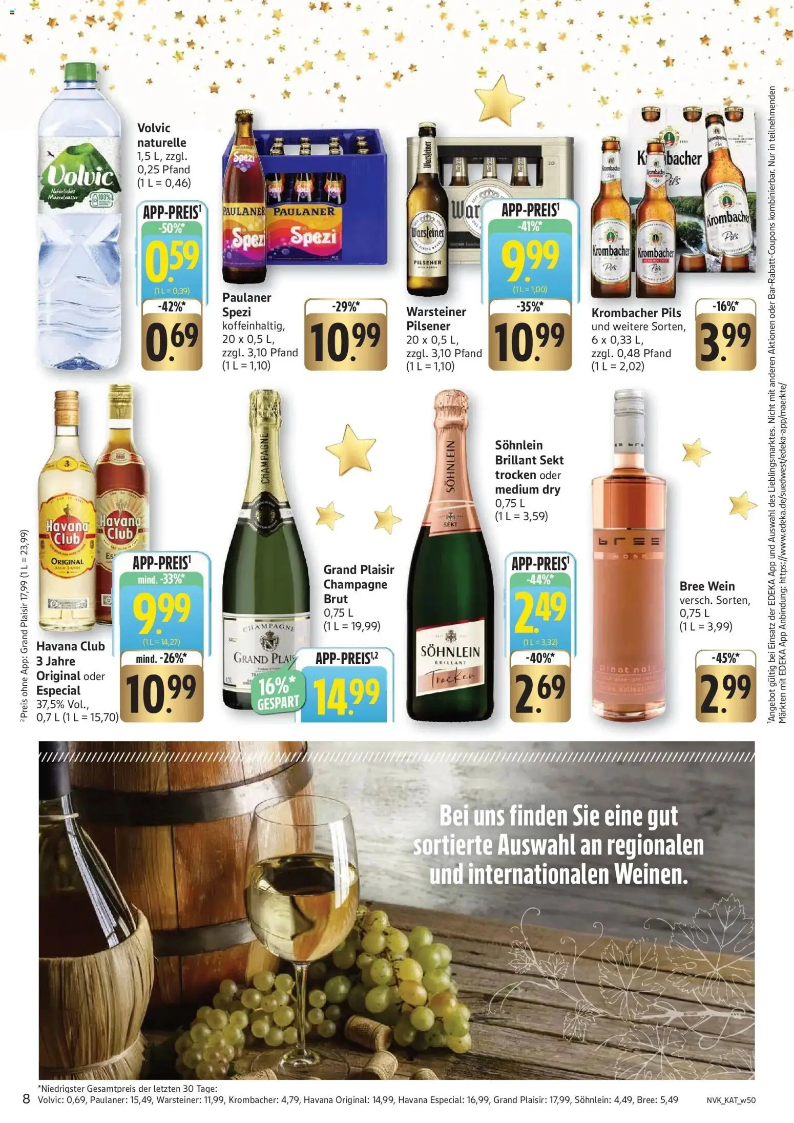Edeka prospekt Tübingen	 – gültig ab 08.12.2025 | Seite: 8 | Produkte: Havana club, Sekt, Pils, Paulaner