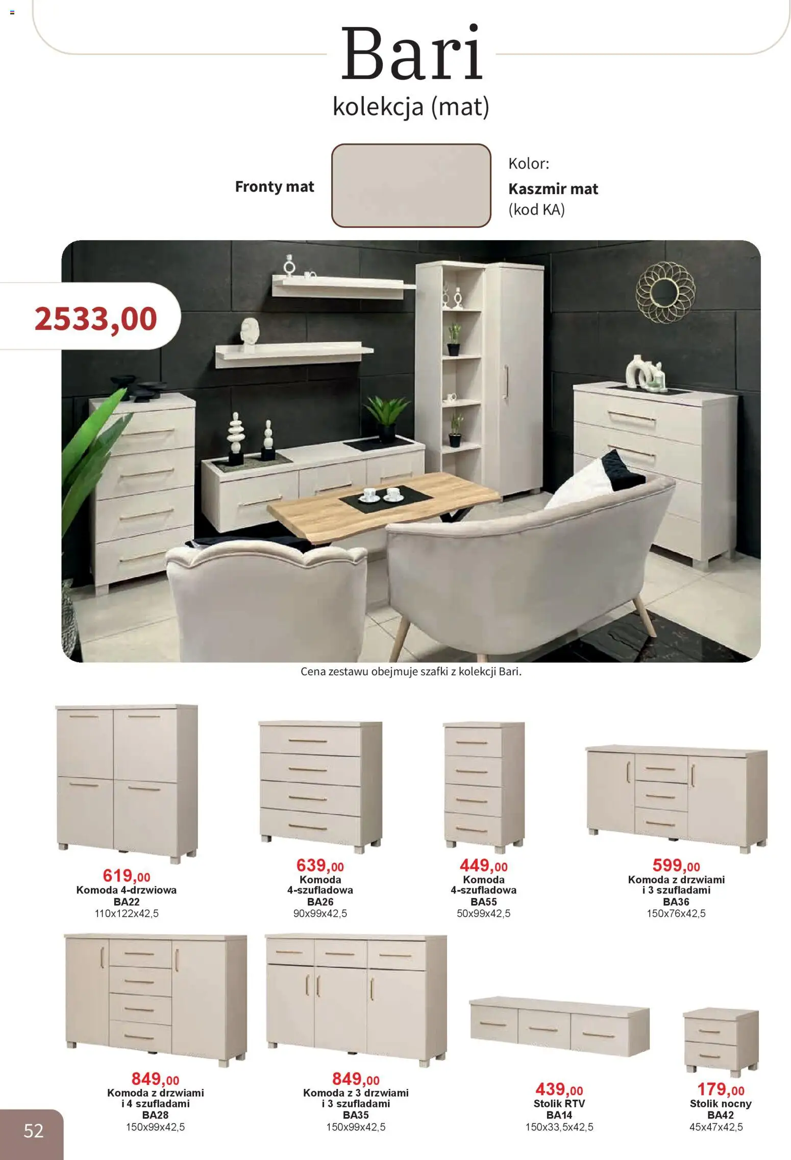 Bodzio Katalog od 01.01.2026 | Strona: 52 | Produkty: Komoda, Stolik nocny